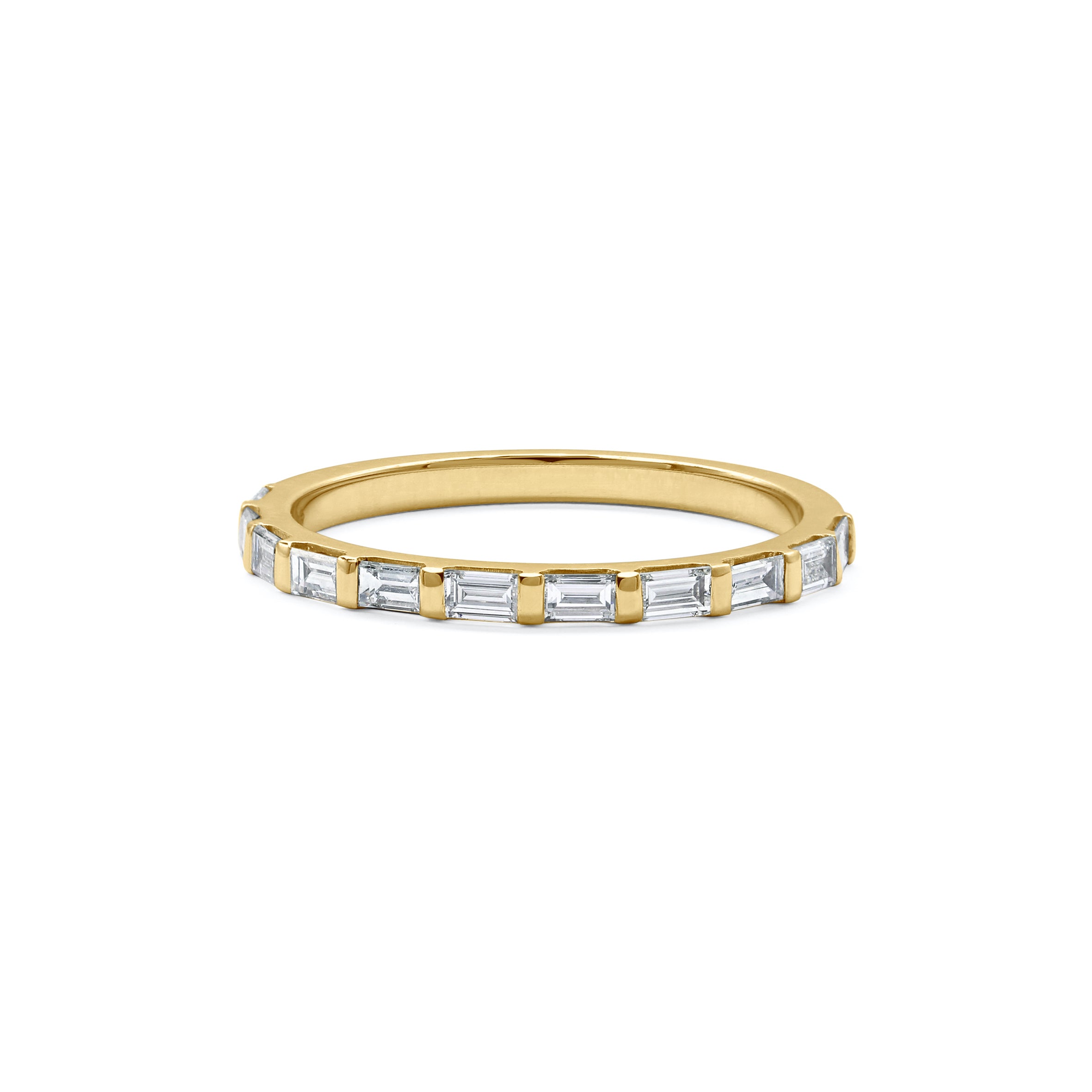 The Bar Baguette Diamond Wedding Band by East London jeweller Rachel Boston | Discover our collections of unique and timeless engagement rings, wedding rings, and modern fine jewellery.