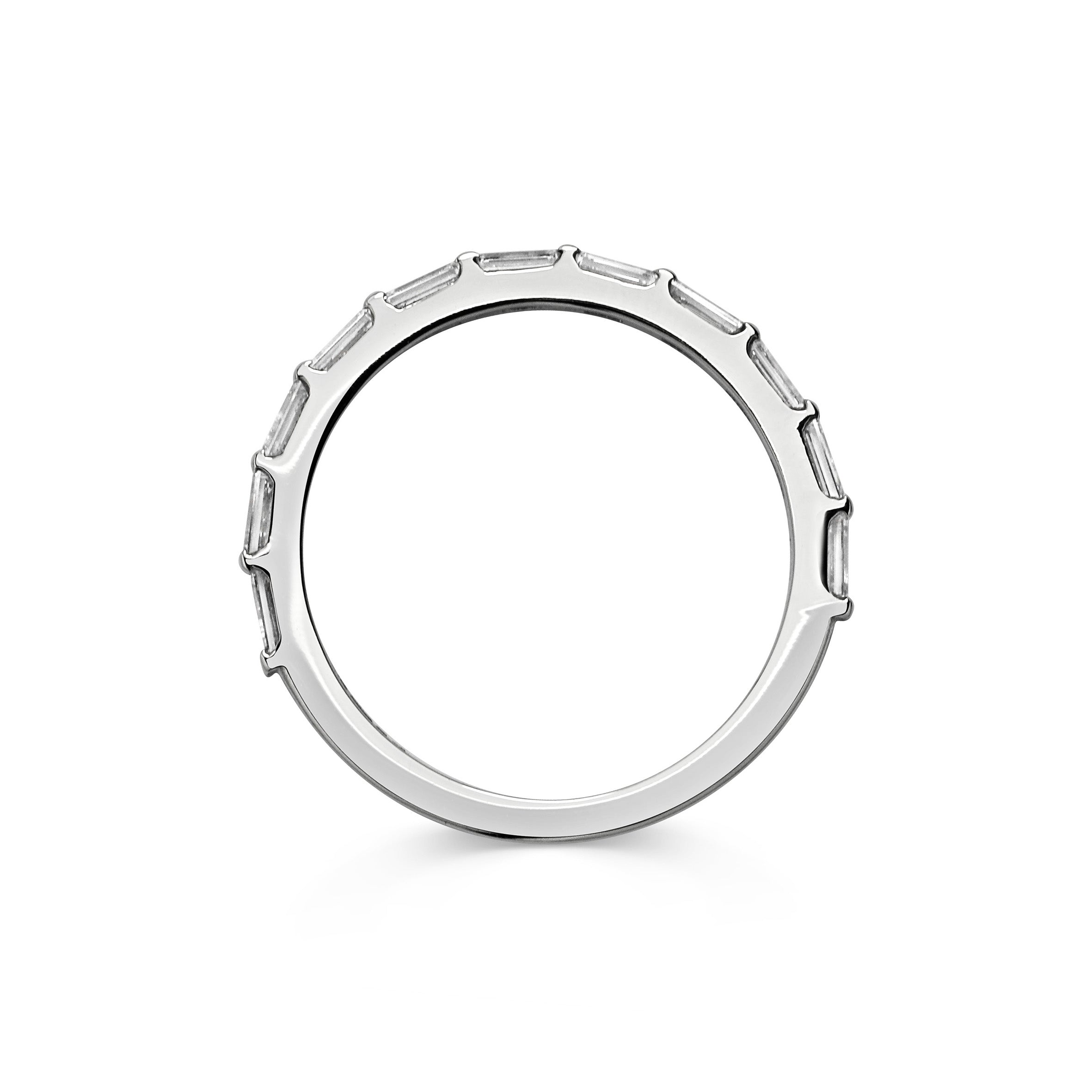 The Bar Baguette Diamond Wedding Band by East London jeweller Rachel Boston | Discover our collections of unique and timeless engagement rings, wedding rings, and modern fine jewellery.