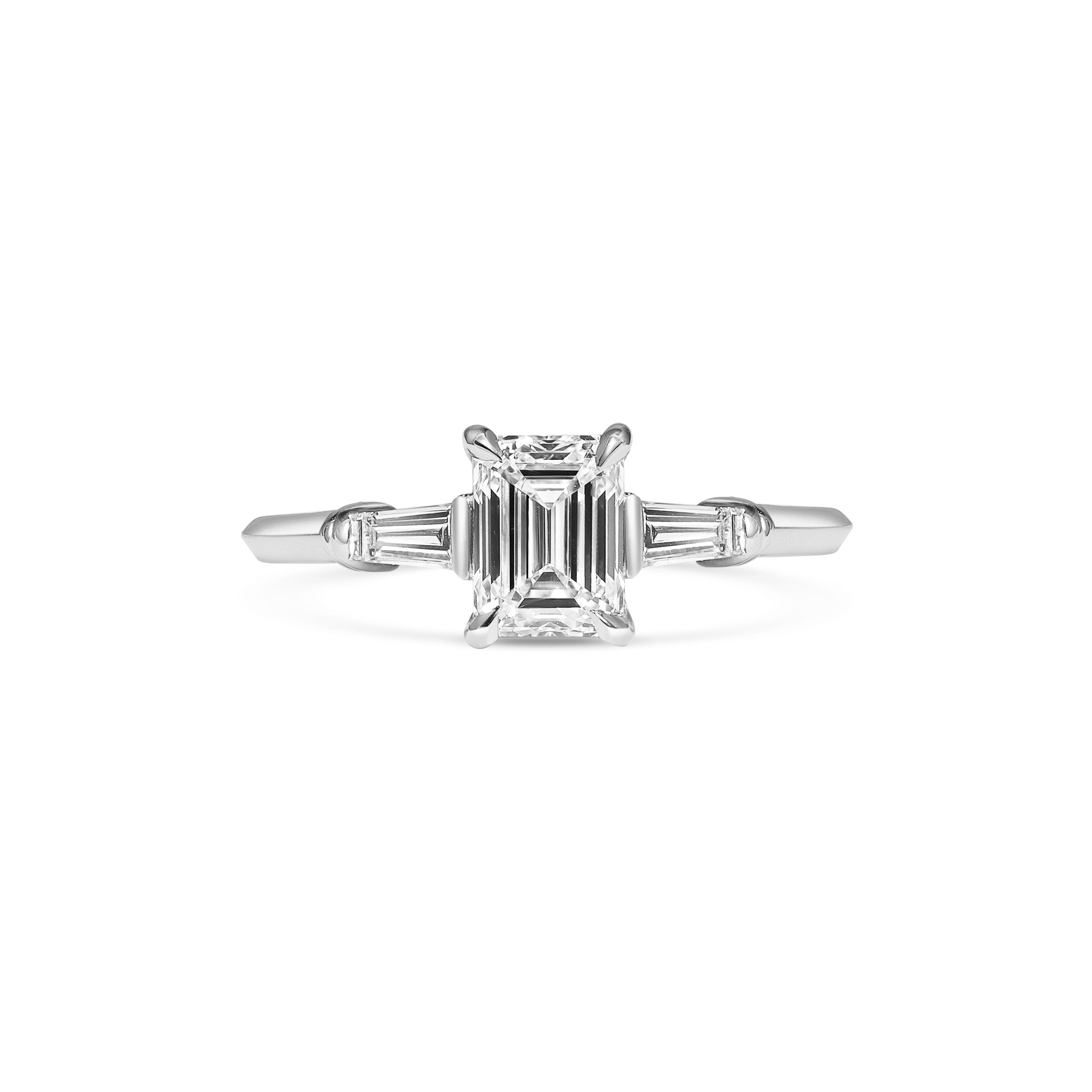 The Bette Ring - Emerald Cut by East London jeweller Rachel Boston | Discover our collections of unique and timeless engagement rings, wedding rings, and modern fine jewellery.