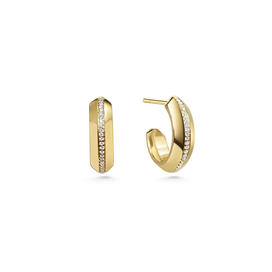 The Bombe Diamond Earrings by East London jeweller Rachel Boston | Discover our collections of unique and timeless engagement rings, wedding rings, and modern fine jewellery. - Rachel Boston Jewellery