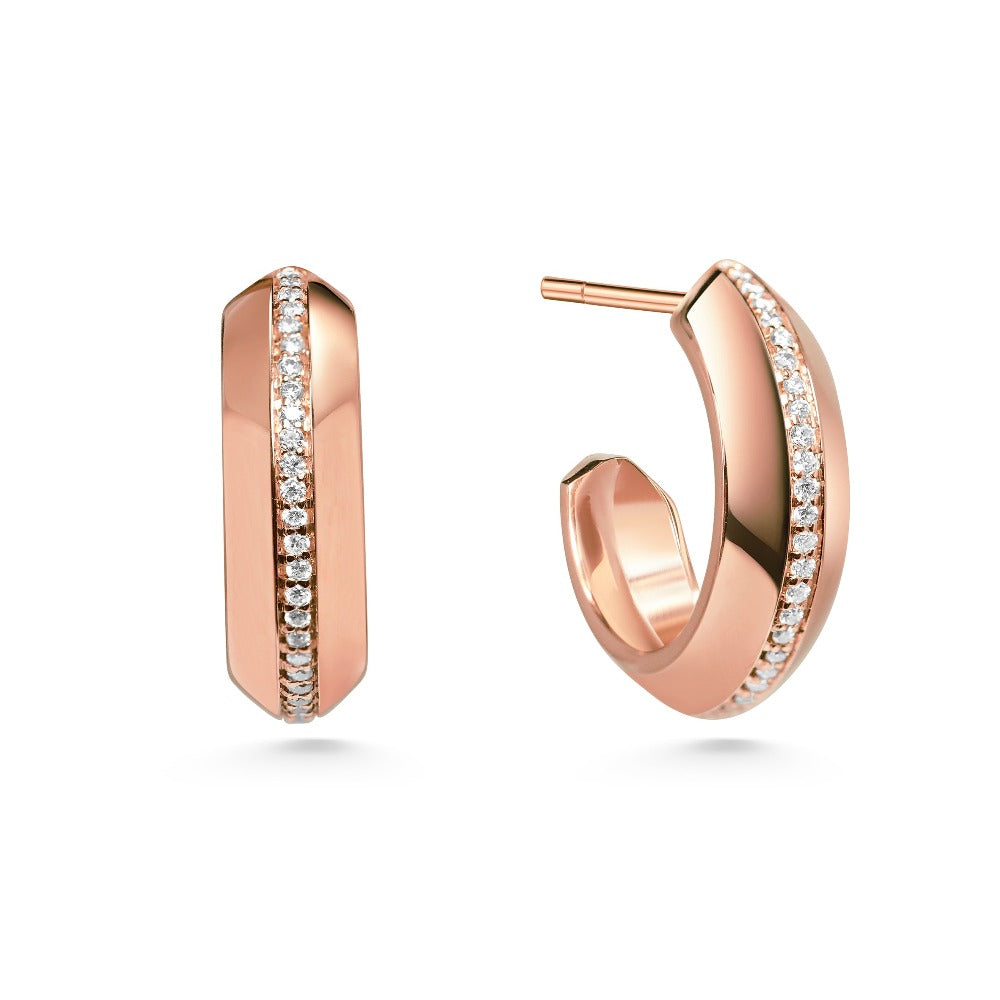 The Bombe Diamond Earrings by East London jeweller Rachel Boston | Discover our collections of unique and timeless engagement rings, wedding rings, and modern fine jewellery.