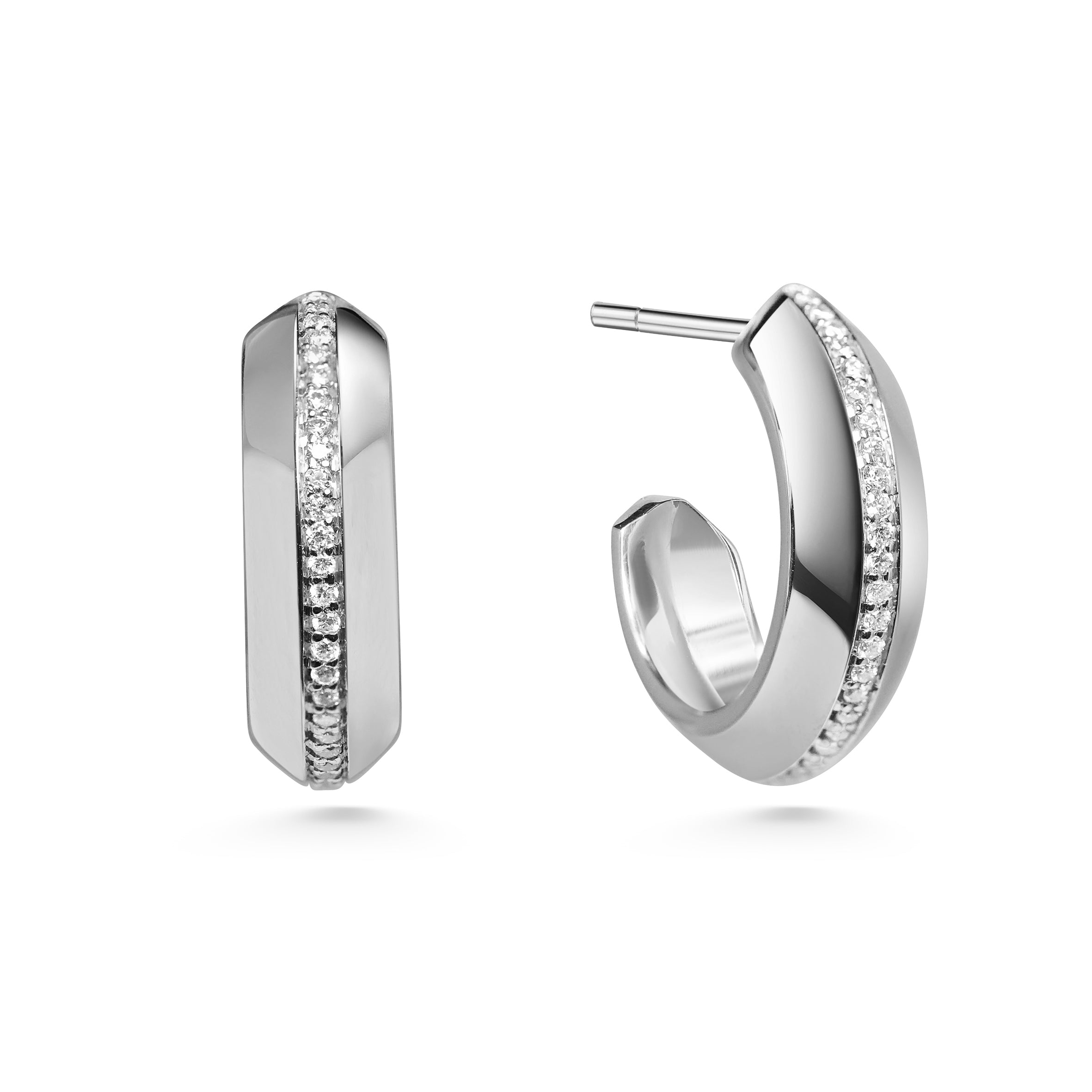 The Bombe Diamond Earrings by East London jeweller Rachel Boston | Discover our collections of unique and timeless engagement rings, wedding rings, and modern fine jewellery.