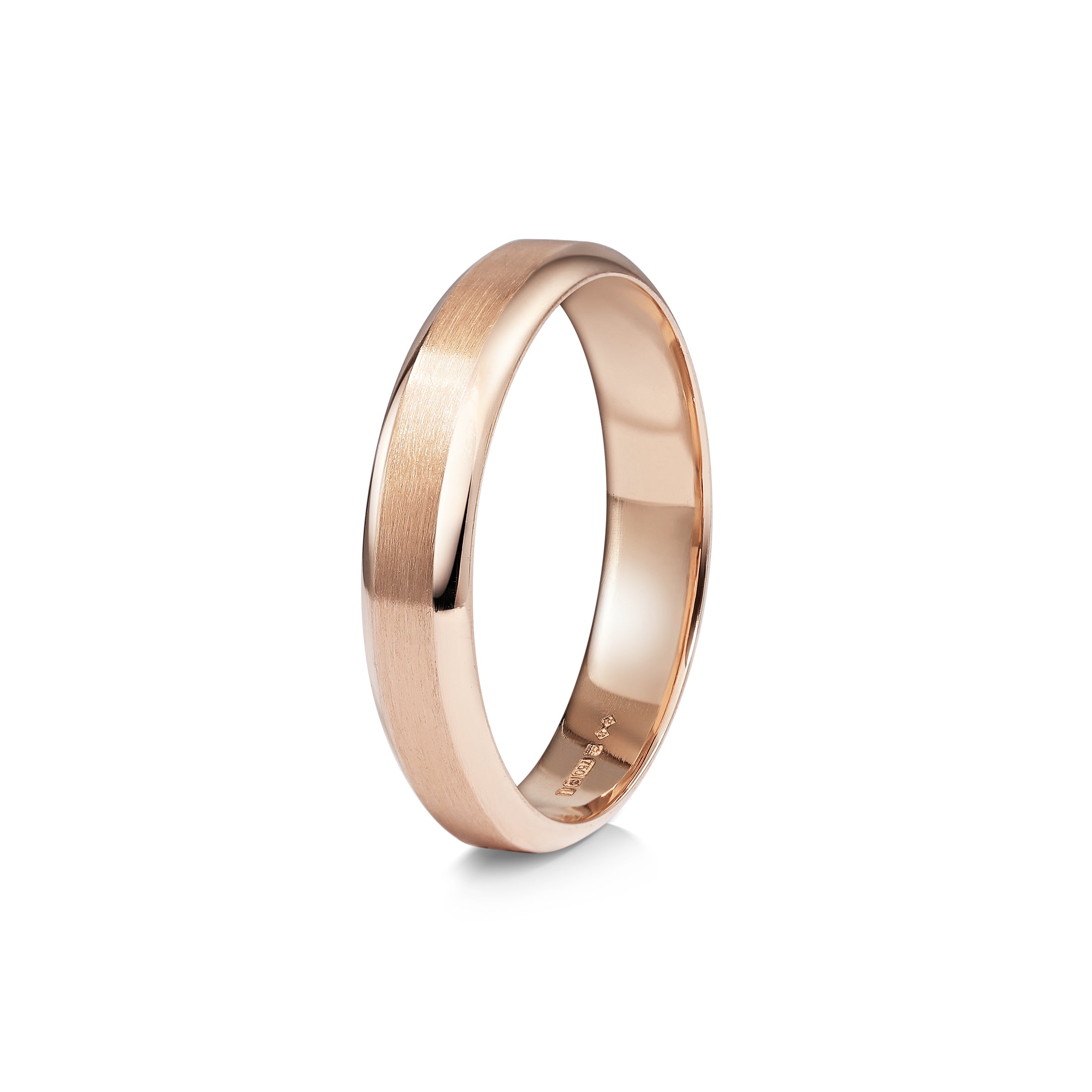 The Chamfered Edge Wedding Band - Matte - 4.7mm by East London jeweller Rachel Boston | Discover our collections of unique and timeless engagement rings, wedding rings, and modern fine jewellery.