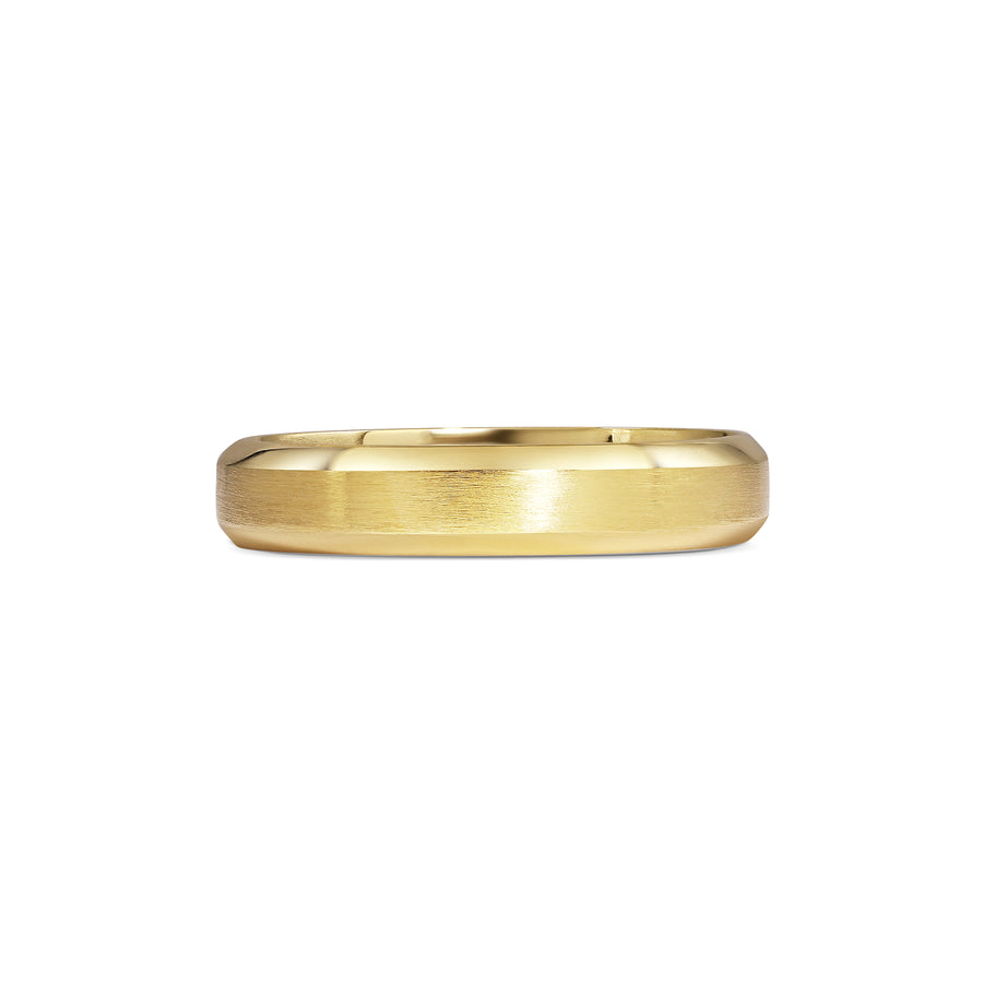 The Chamfered Edge Wedding Band - Matte - 4.7mm by East London jeweller Rachel Boston | Discover our collections of unique and timeless engagement rings, wedding rings, and modern fine jewellery. - Rachel Boston Jewellery