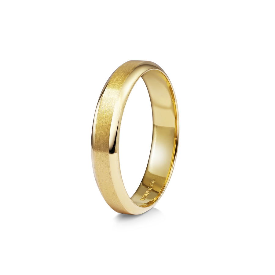 The Chamfered Edge Wedding Band - Matte by East London jeweller Rachel Boston | Discover our collections of unique and timeless engagement rings, wedding rings, and modern fine jewellery. - Rachel Boston Jewellery