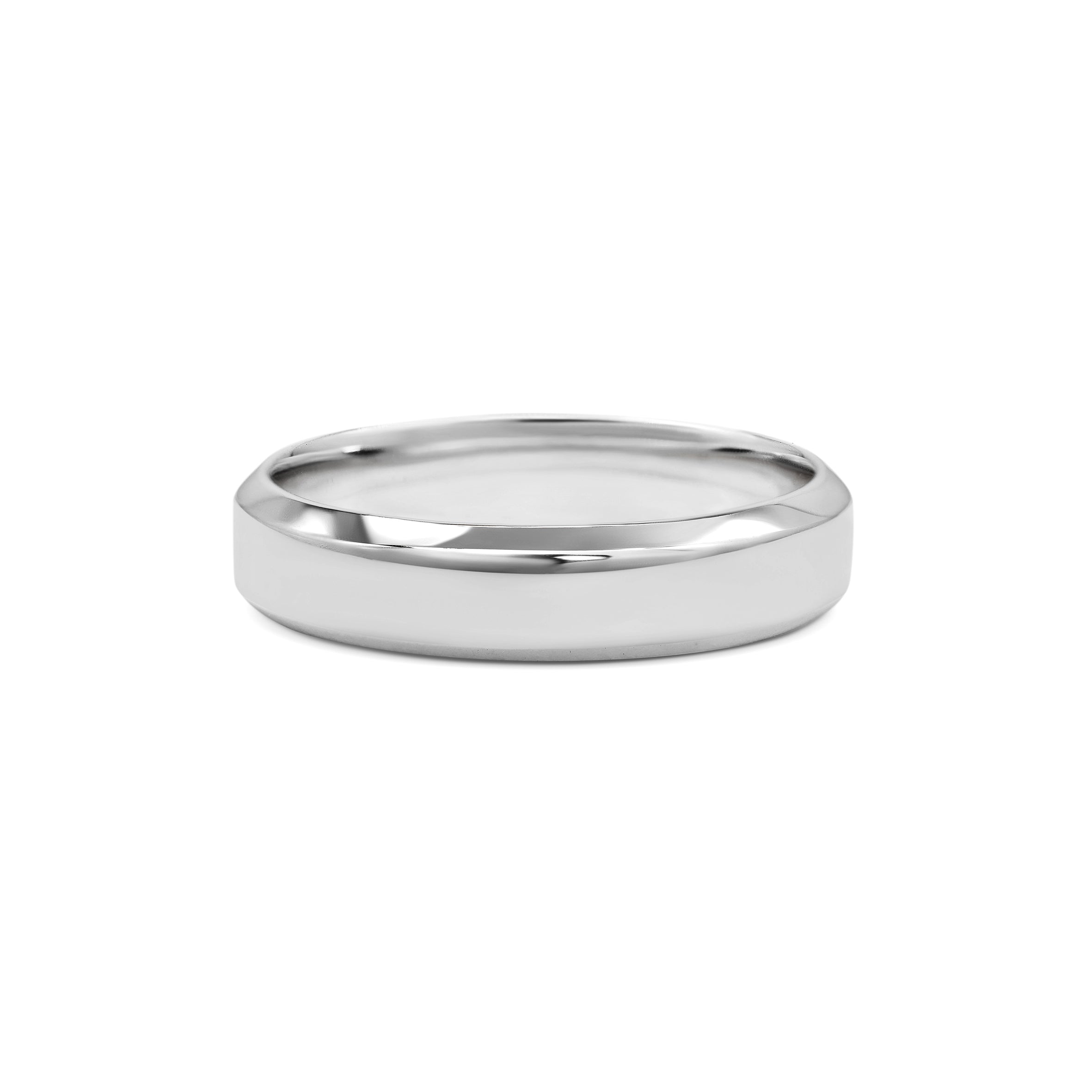 The Chamfered Edge Wedding Band - Polished - 4.7mm by East London jeweller Rachel Boston | Discover our collections of unique and timeless engagement rings, wedding rings, and modern fine jewellery.