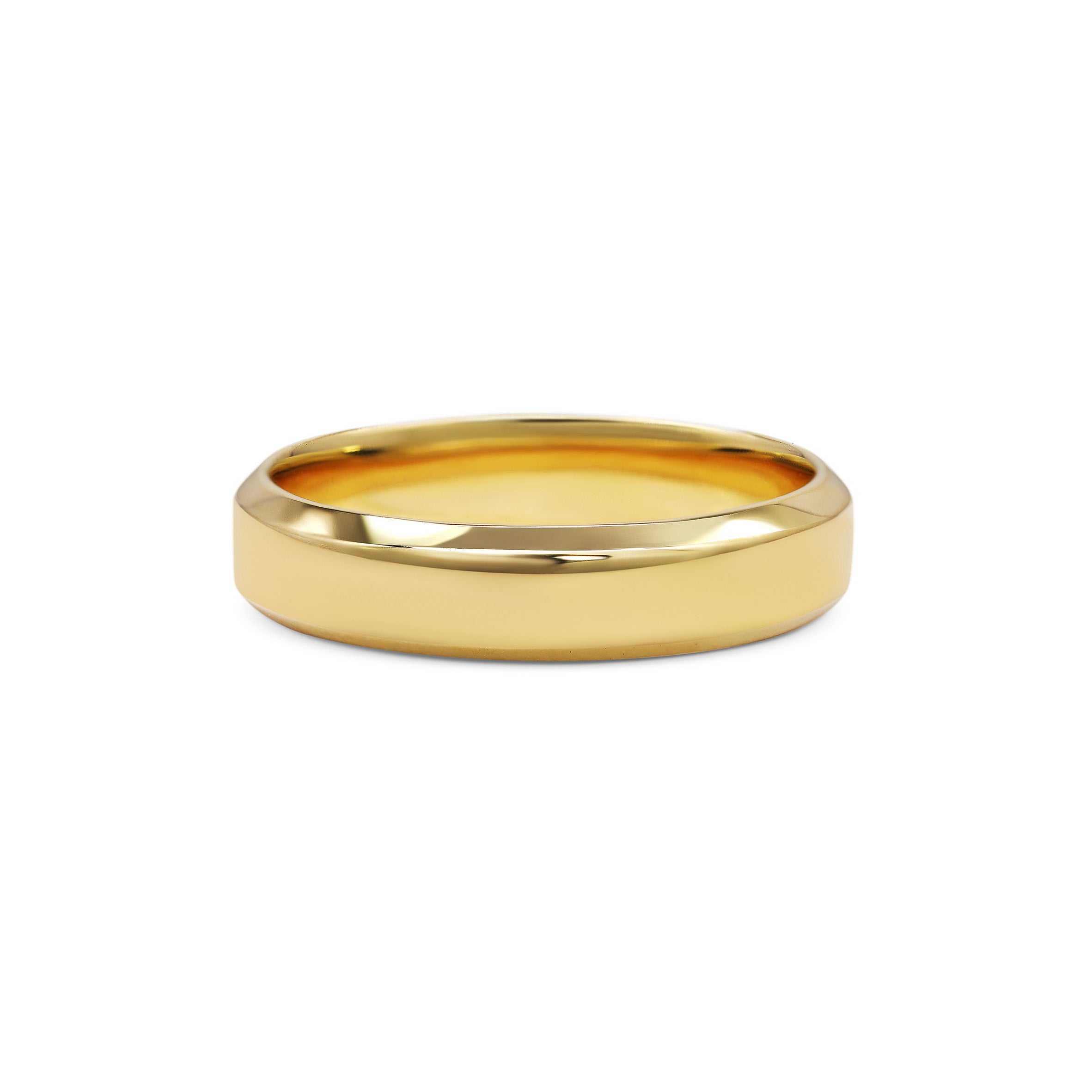 The Chamfered Edge Wedding Band - Polished - 4.7mm by East London jeweller Rachel Boston | Discover our collections of unique and timeless engagement rings, wedding rings, and modern fine jewellery.