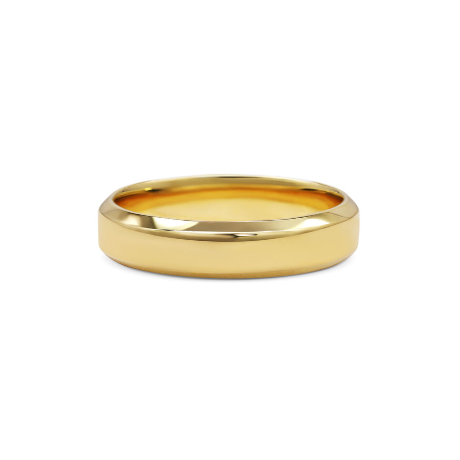 The Chamfered Edge Wedding Band - Polished - 4.7mm by East London jeweller Rachel Boston | Discover our collections of unique and timeless engagement rings, wedding rings, and modern fine jewellery. - Rachel Boston Jewellery