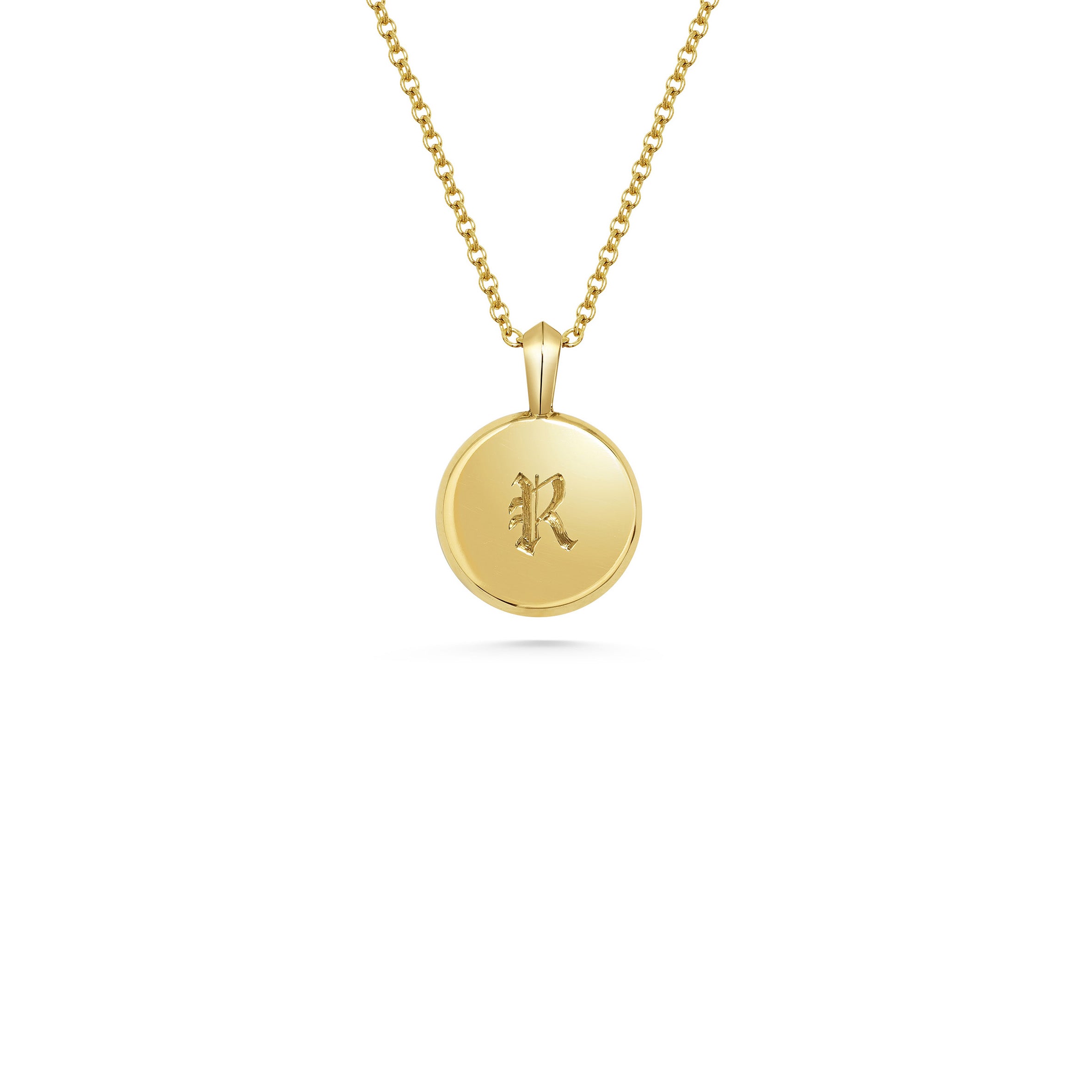 The Chamfered Round ID Necklace by East London jeweller Rachel Boston | Discover our collections of unique and timeless engagement rings, wedding rings, and modern fine jewellery.