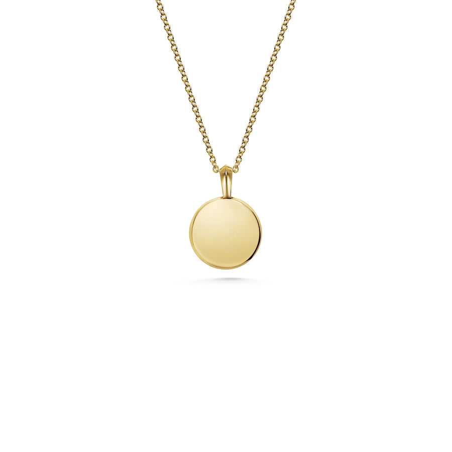 The Chamfered Round ID Necklace by East London jeweller Rachel Boston | Discover our collections of unique and timeless engagement rings, wedding rings, and modern fine jewellery. - Rachel Boston Jewellery