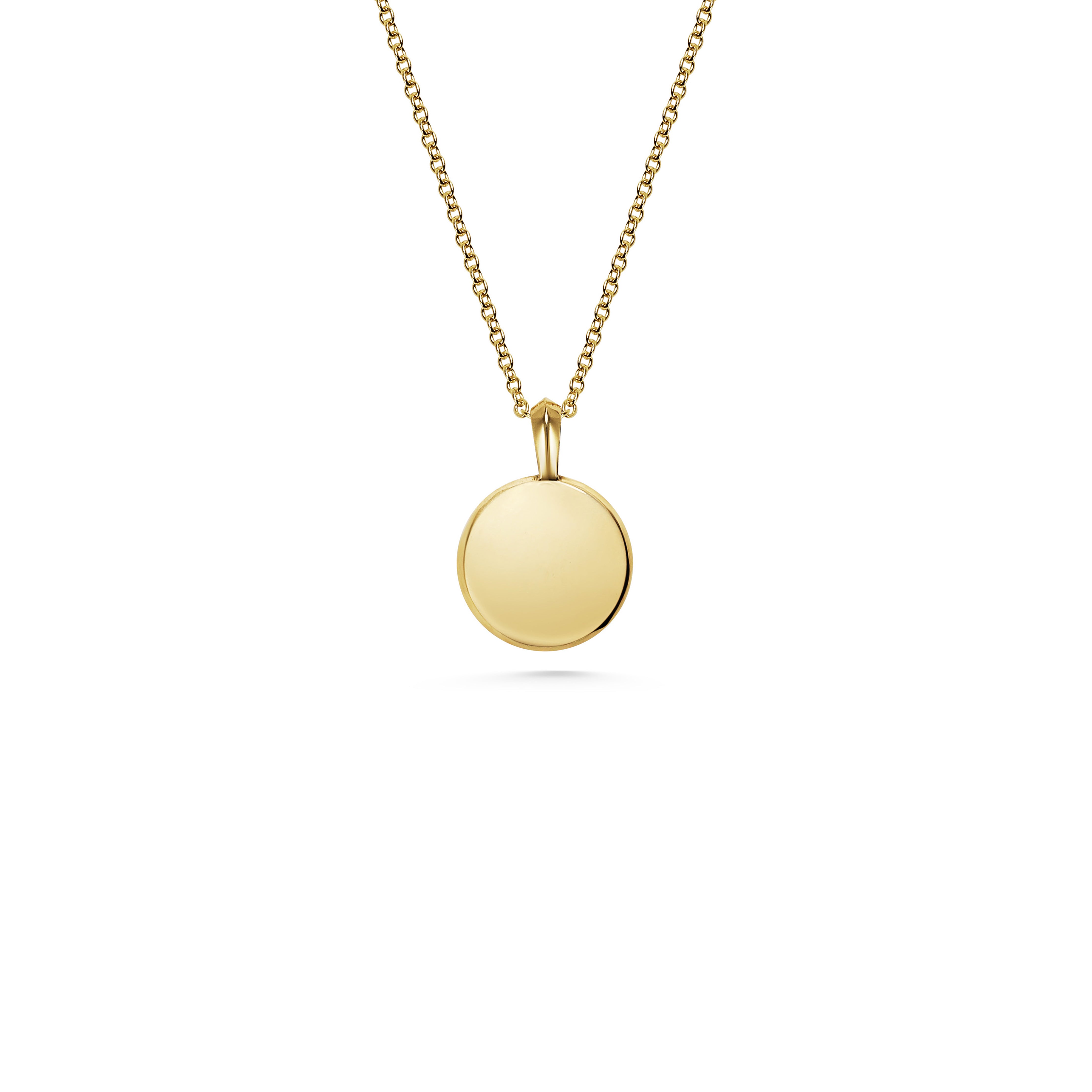 The Chamfered Round ID Necklace by East London jeweller Rachel Boston | Discover our collections of unique and timeless engagement rings, wedding rings, and modern fine jewellery.