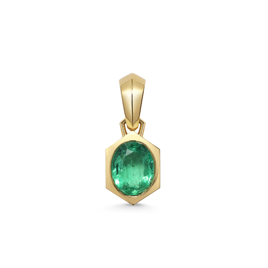 The Chunky Charm Pendant - Emerald 2.70ct by East London jeweller Rachel Boston | Discover our collections of unique and timeless engagement rings, wedding rings, and modern fine jewellery. - Rachel Boston Jewellery