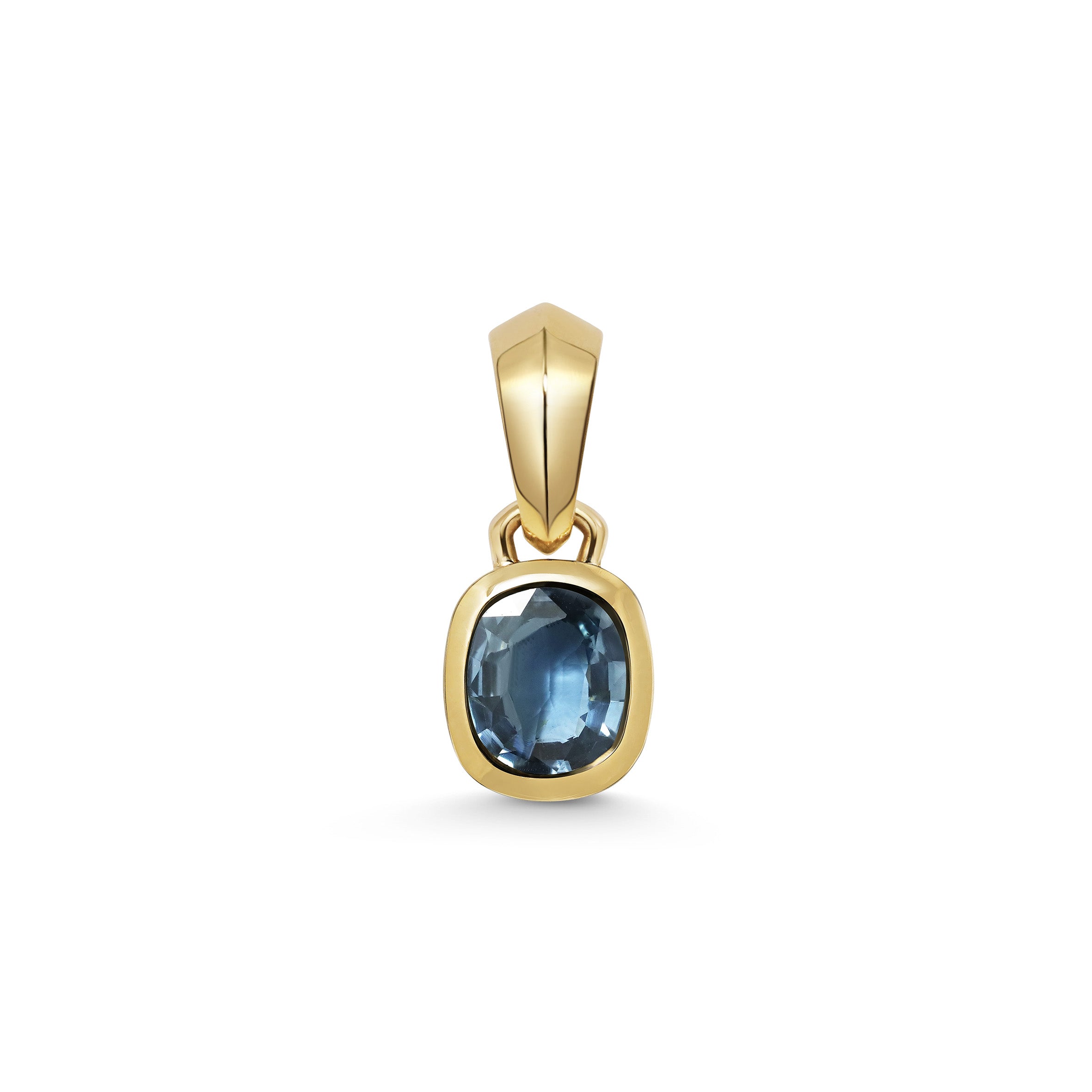The X - Chunky Charm Pendant - Sapphire 1.73ct by East London jeweller Rachel Boston | Discover our collections of unique and timeless engagement rings, wedding rings, and modern fine jewellery.