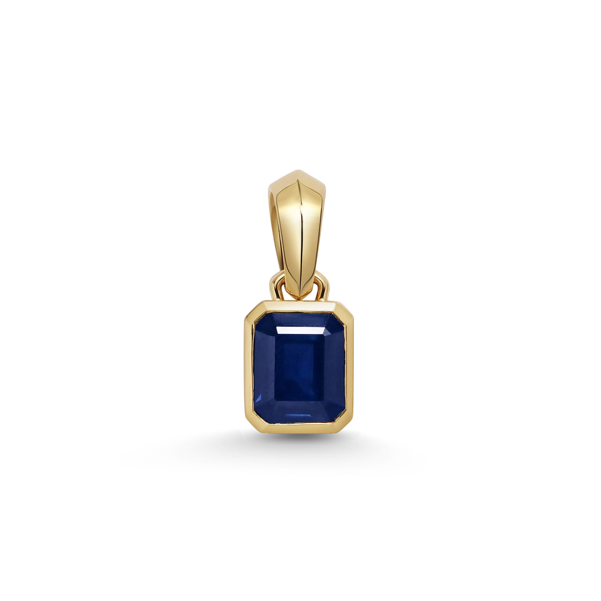 The Chunky Charm Pendant - Sapphire 3.10ct by East London jeweller Rachel Boston | Discover our collections of unique and timeless engagement rings, wedding rings, and modern fine jewellery.