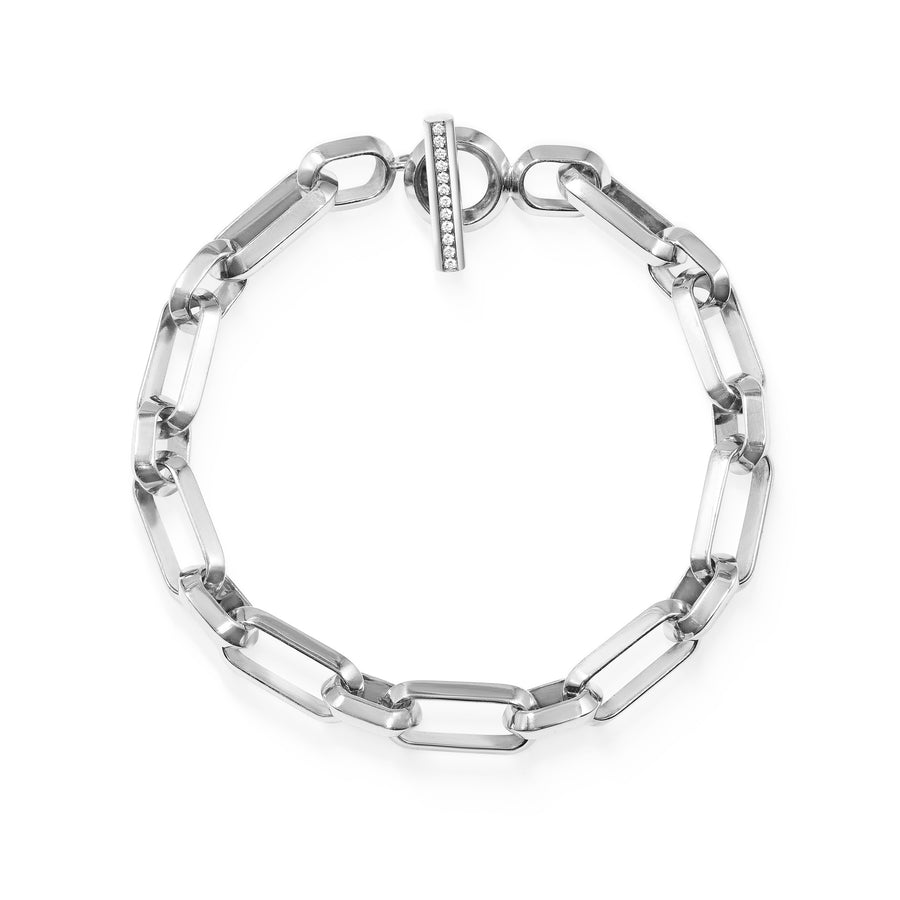 The Chunky Knife Edge Bracelet by East London jeweller Rachel Boston | Discover our collections of unique and timeless engagement rings, wedding rings, and modern fine jewellery. - Rachel Boston Jewellery