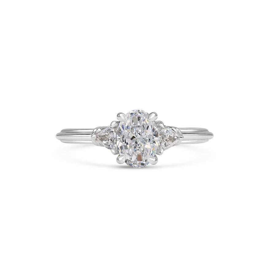 The X - Clara Ring - Oval Cut by East London jeweller Rachel Boston | Discover our collections of unique and timeless engagement rings, wedding rings, and modern fine jewellery. - Rachel Boston Jewellery