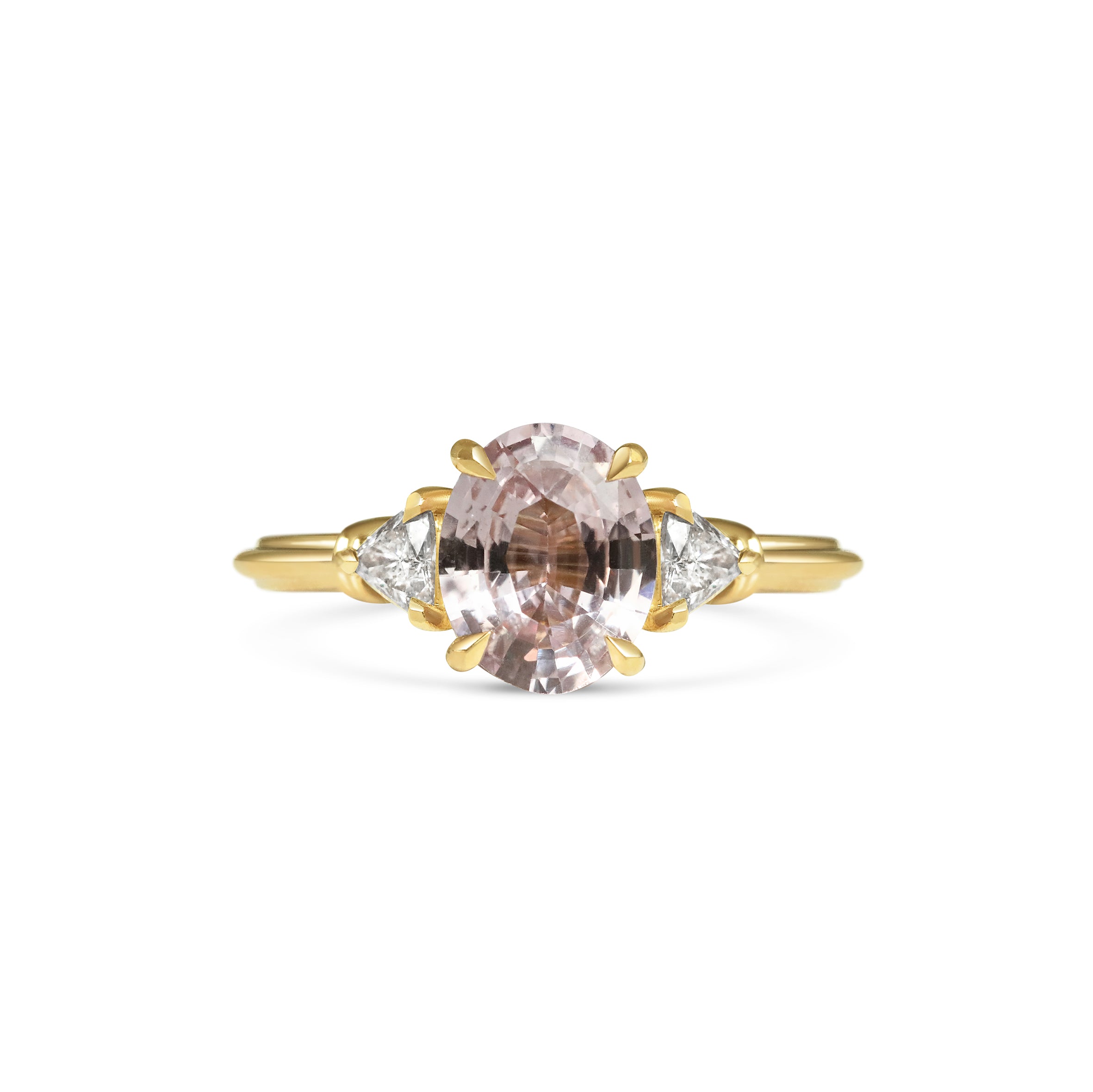 The X - Clara Oval Ring - 1.46ct Pink by East London jeweller Rachel Boston | Discover our collections of unique and timeless engagement rings, wedding rings, and modern fine jewellery.