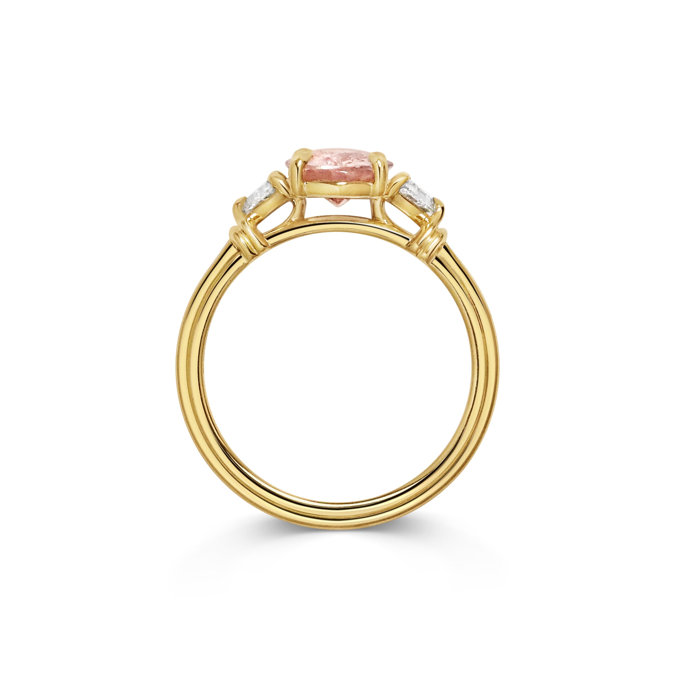 The X - Clara Oval Ring - 1.46ct Pink by East London jeweller Rachel Boston | Discover our collections of unique and timeless engagement rings, wedding rings, and modern fine jewellery.