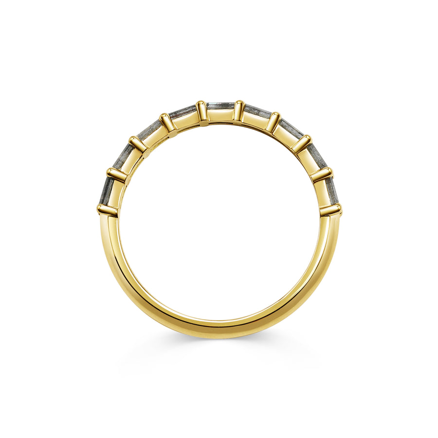 Claw Baguette Grey Diamond Wedding Band · Rachel Boston