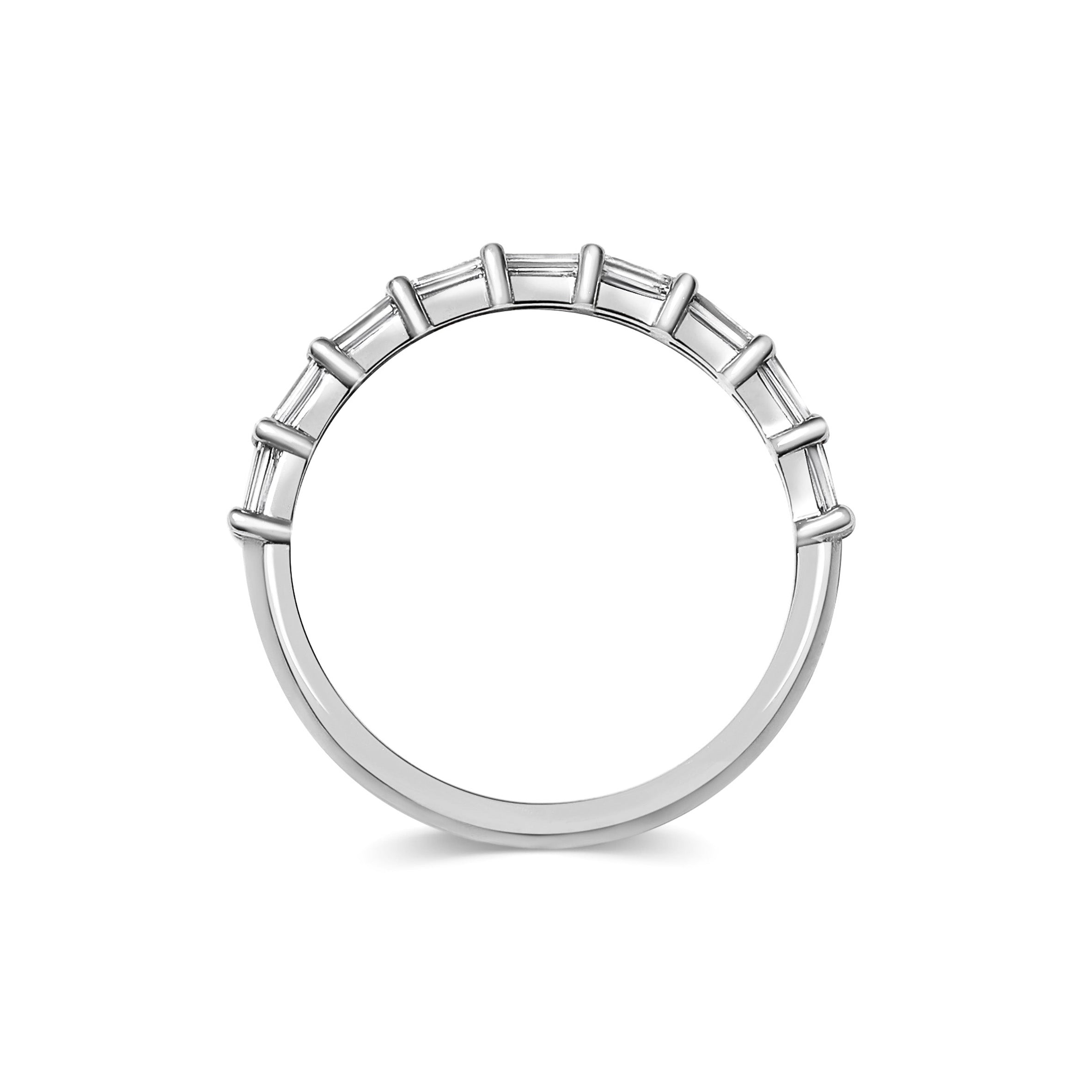 The Claw Baguette Diamond Wedding Band by East London jeweller Rachel Boston | Discover our collections of unique and timeless engagement rings, wedding rings, and modern fine jewellery.