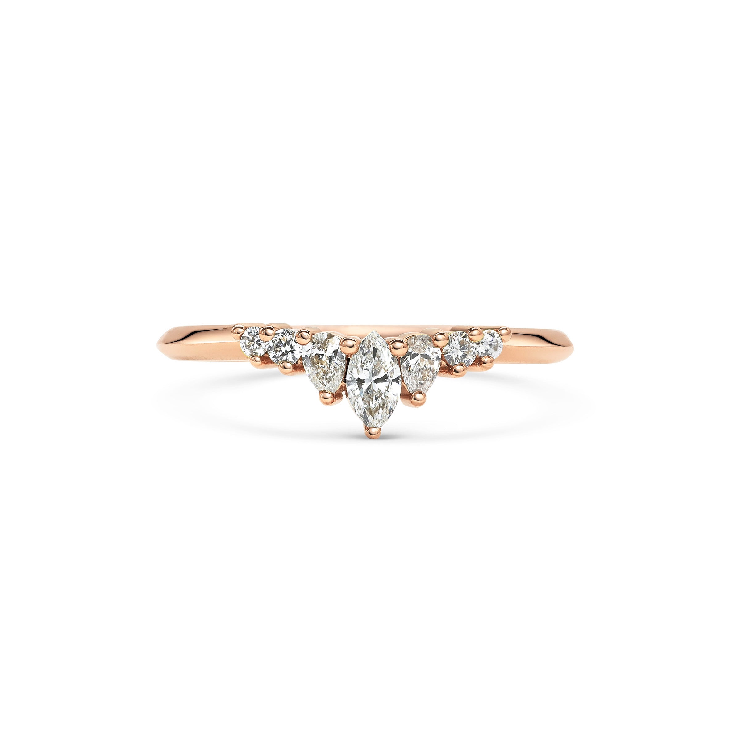 The Comet Arund Wedding Band by East London jeweller Rachel Boston | Discover our collections of unique and timeless engagement rings, wedding rings, and modern fine jewellery.