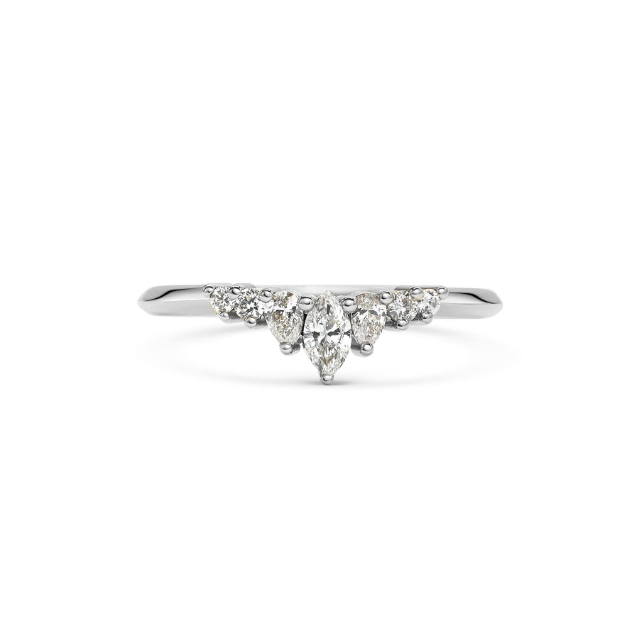 The Comet Arund Wedding Band by East London jeweller Rachel Boston | Discover our collections of unique and timeless engagement rings, wedding rings, and modern fine jewellery. - Rachel Boston Jewellery