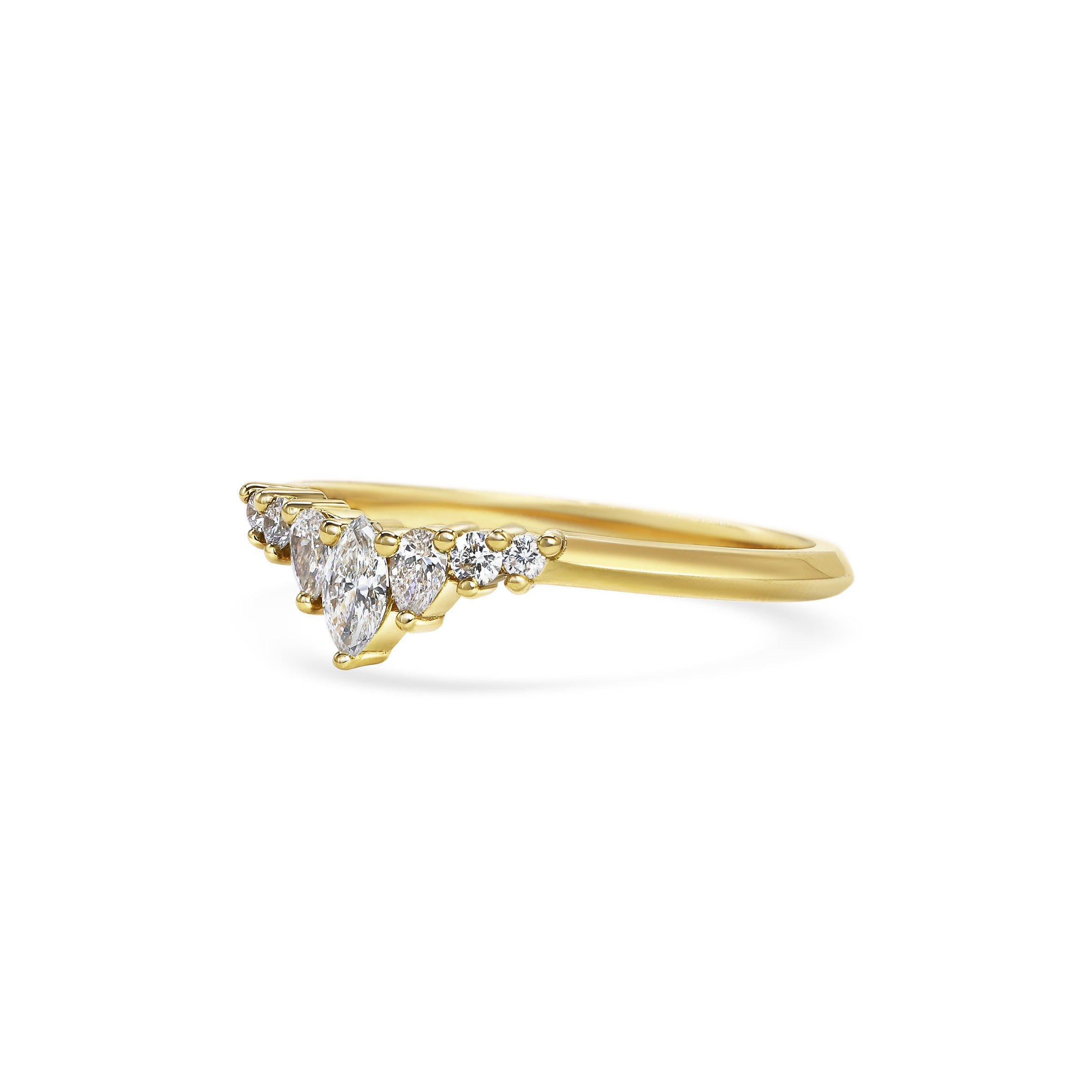 The Comet Arund Wedding Band by East London jeweller Rachel Boston | Discover our collections of unique and timeless engagement rings, wedding rings, and modern fine jewellery.
