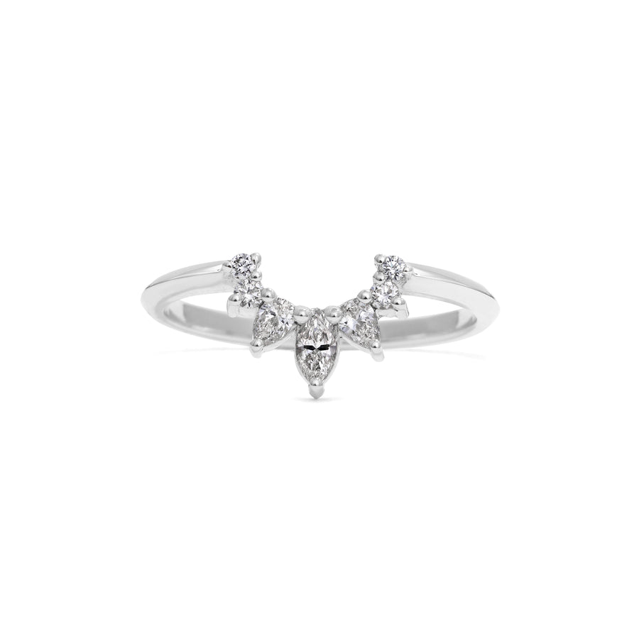 The Comet Kohoutek Wedding Band by East London jeweller Rachel Boston | Discover our collections of unique and timeless engagement rings, wedding rings, and modern fine jewellery. - Rachel Boston Jewellery