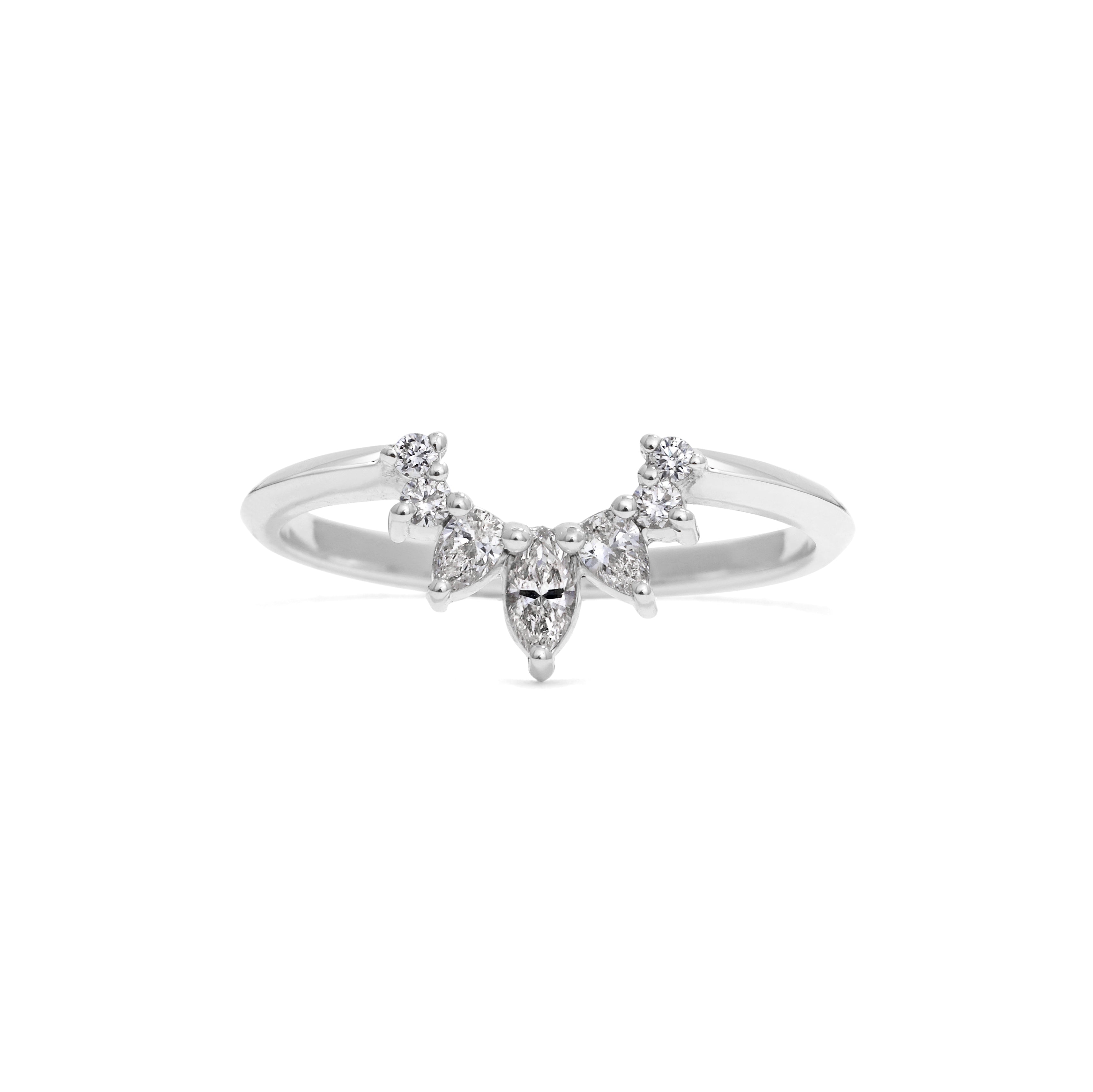 The Comet Kohoutek Wedding Band by East London jeweller Rachel Boston | Discover our collections of unique and timeless engagement rings, wedding rings, and modern fine jewellery.