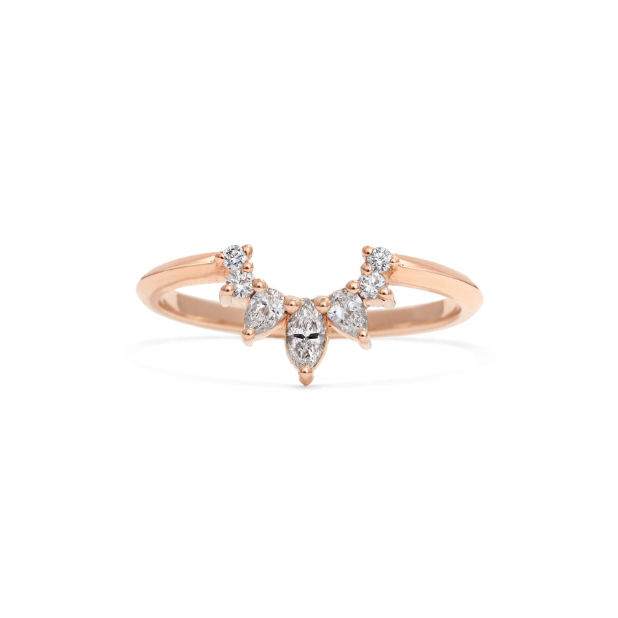 The Comet Kohoutek Wedding Band by East London jeweller Rachel Boston | Discover our collections of unique and timeless engagement rings, wedding rings, and modern fine jewellery. - Rachel Boston Jewellery