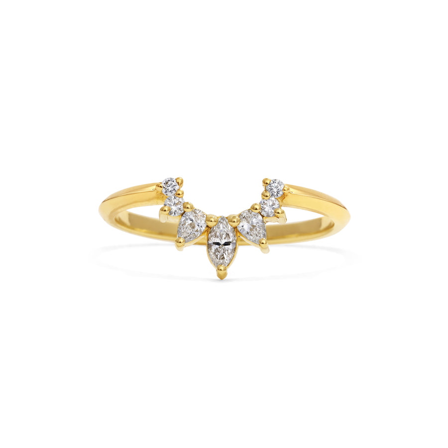 The Comet Kohoutek Wedding Band by East London jeweller Rachel Boston | Discover our collections of unique and timeless engagement rings, wedding rings, and modern fine jewellery. - Rachel Boston Jewellery