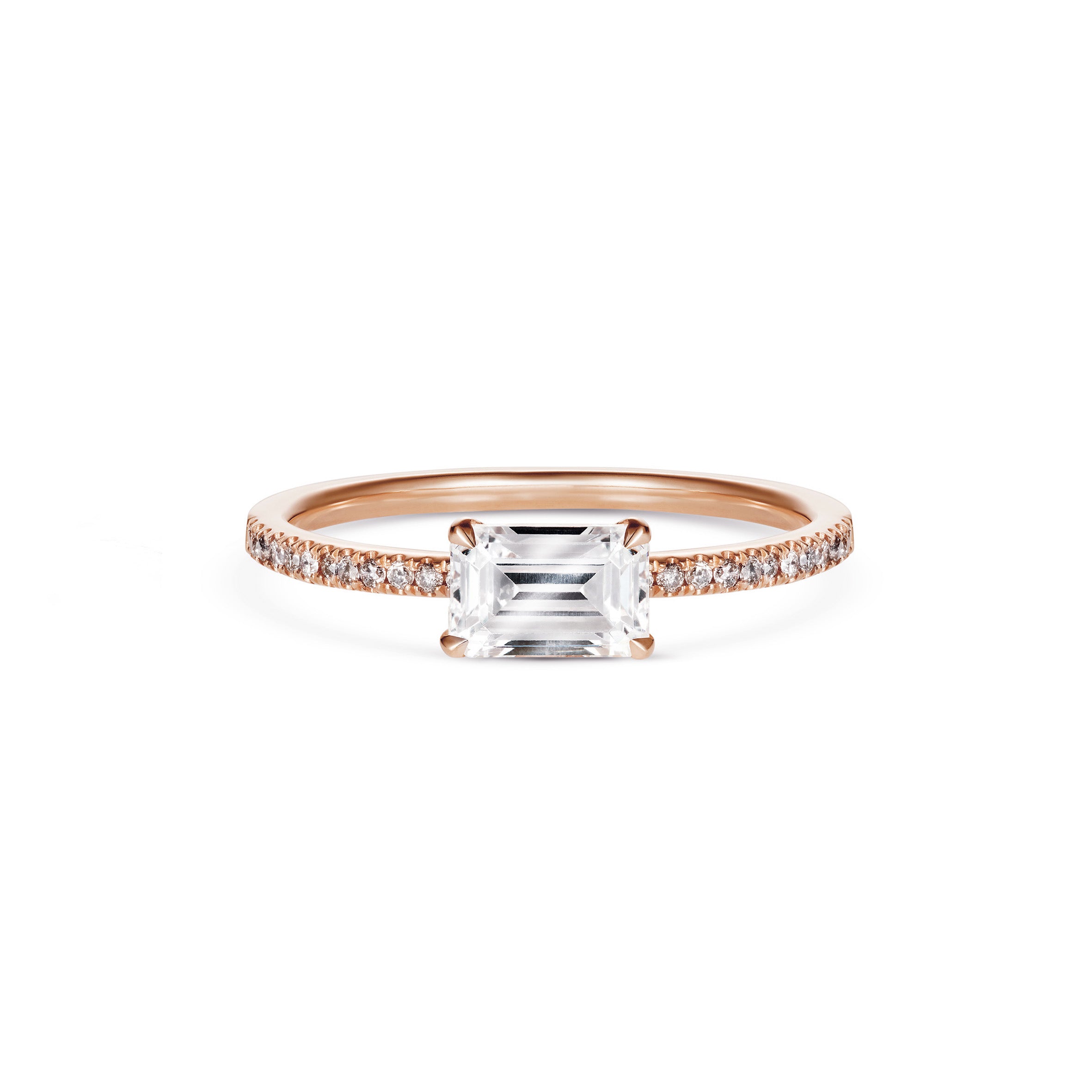 The Contra Emerald Ring by East London jeweller Rachel Boston | Discover our collections of unique and timeless engagement rings, wedding rings, and modern fine jewellery.