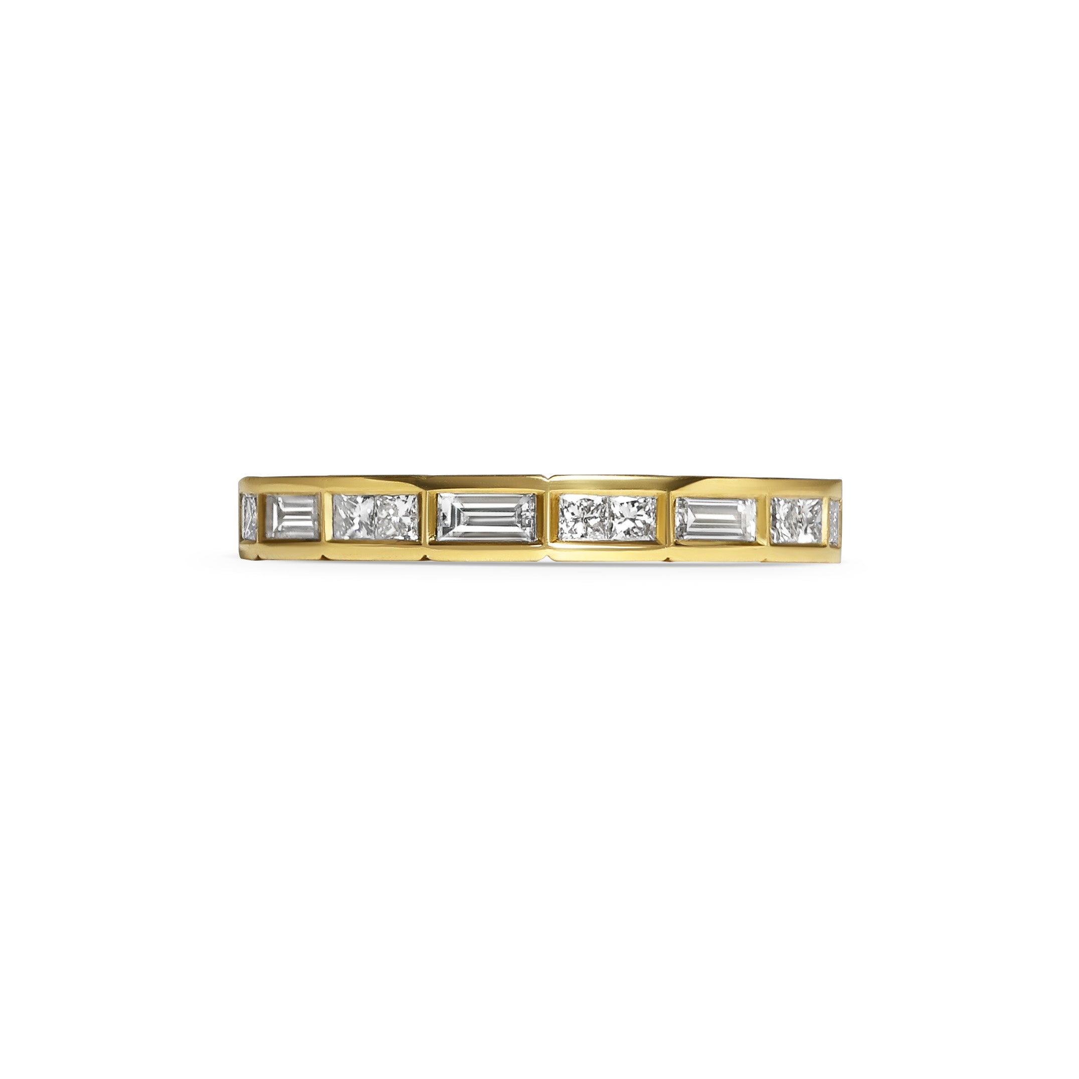 The Coved Mix Diamond Band by East London jeweller Rachel Boston | Discover our collections of unique and timeless engagement rings, wedding rings, and modern fine jewellery.