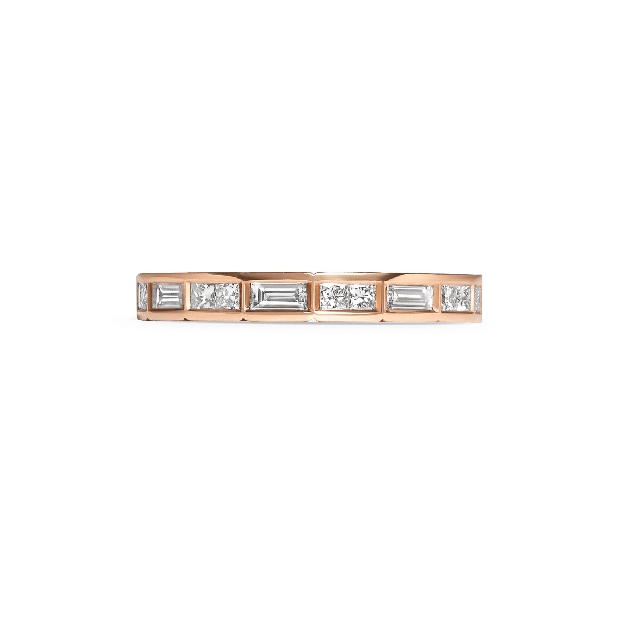 The Coved Mix Diamond Band by East London jeweller Rachel Boston | Discover our collections of unique and timeless engagement rings, wedding rings, and modern fine jewellery.