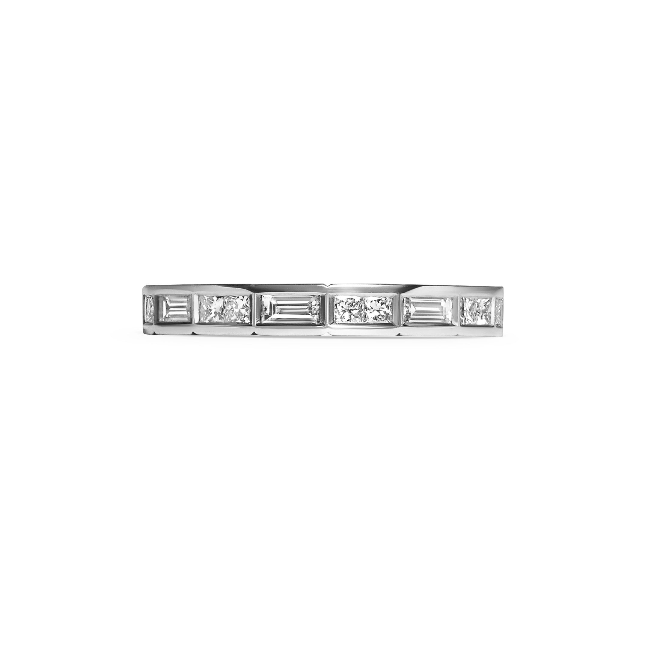 The Coved Mix Diamond Band by East London jeweller Rachel Boston | Discover our collections of unique and timeless engagement rings, wedding rings, and modern fine jewellery.