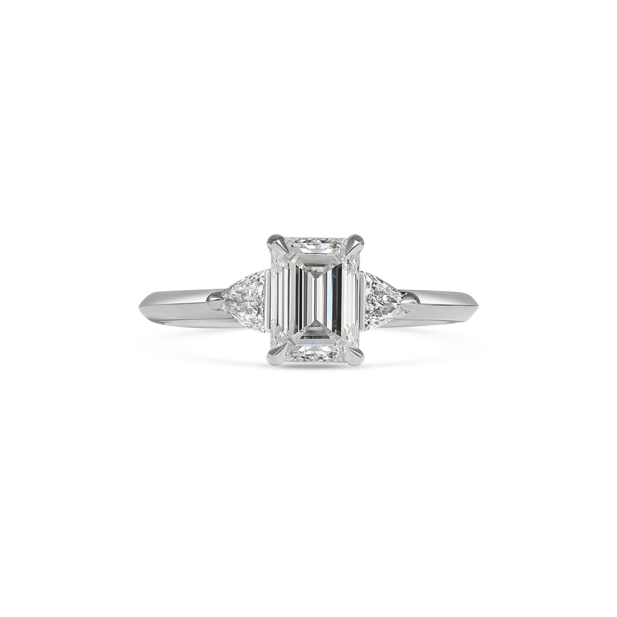 The Crux Ring - Emerald Cut by East London jeweller Rachel Boston | Discover our collections of unique and timeless engagement rings, wedding rings, and modern fine jewellery. - Rachel Boston Jewellery