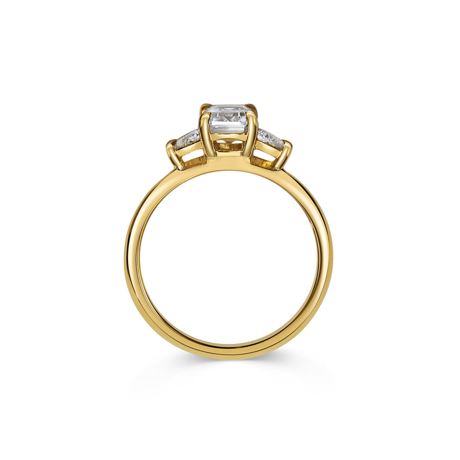 The Crux Ring - Emerald Cut by East London jeweller Rachel Boston | Discover our collections of unique and timeless engagement rings, wedding rings, and modern fine jewellery. - Rachel Boston Jewellery