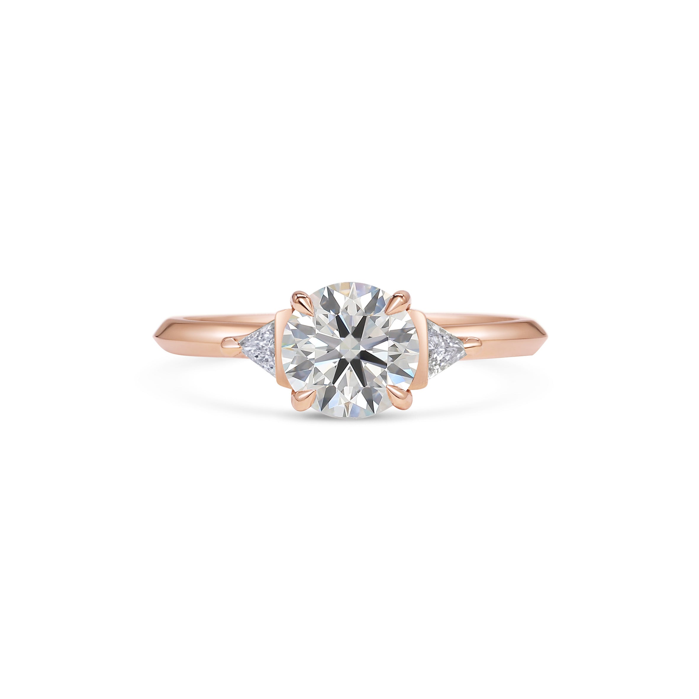 The Crux Ring - Round Cut by East London jeweller Rachel Boston | Discover our collections of unique and timeless engagement rings, wedding rings, and modern fine jewellery.