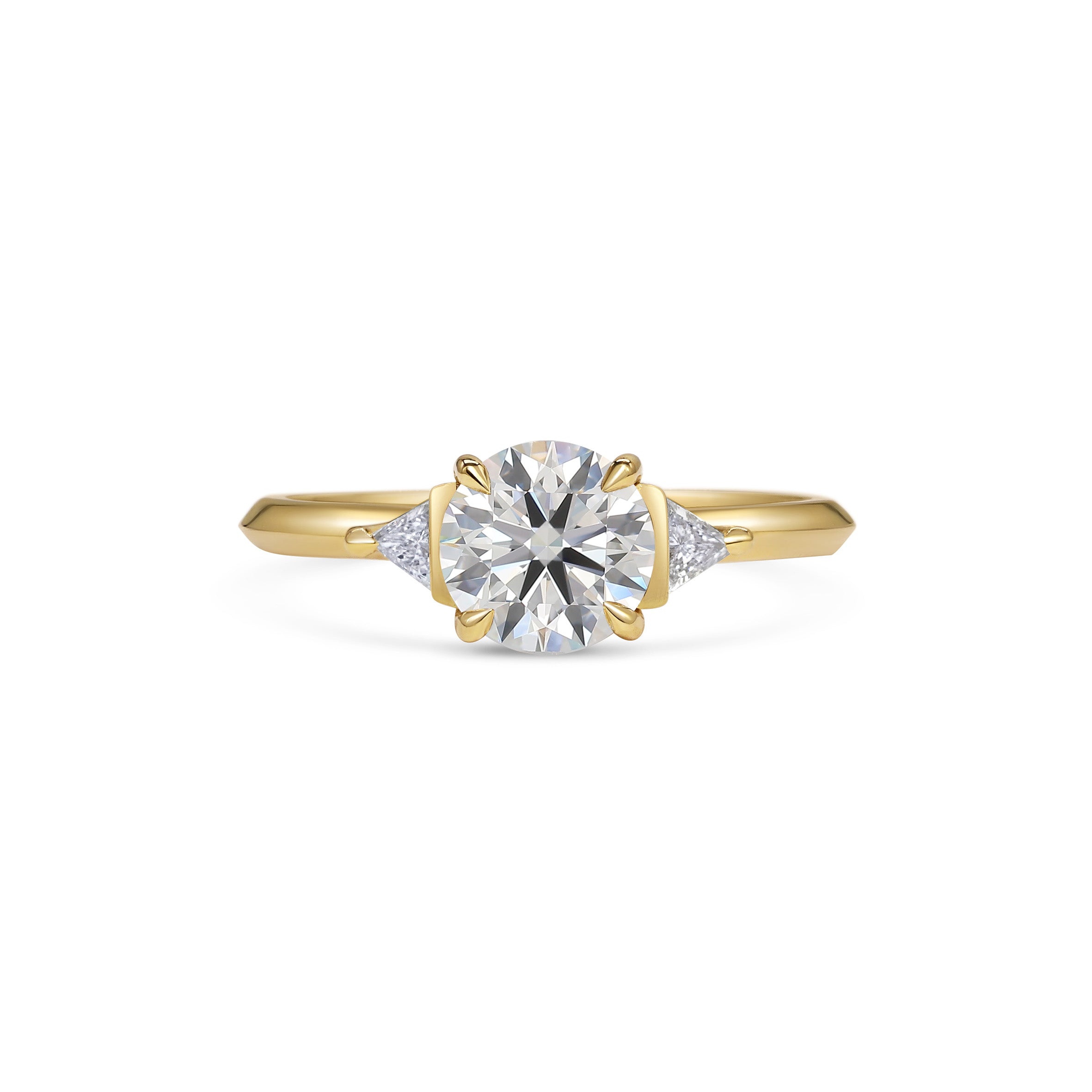 The Crux Ring - Round Cut by East London jeweller Rachel Boston | Discover our collections of unique and timeless engagement rings, wedding rings, and modern fine jewellery.
