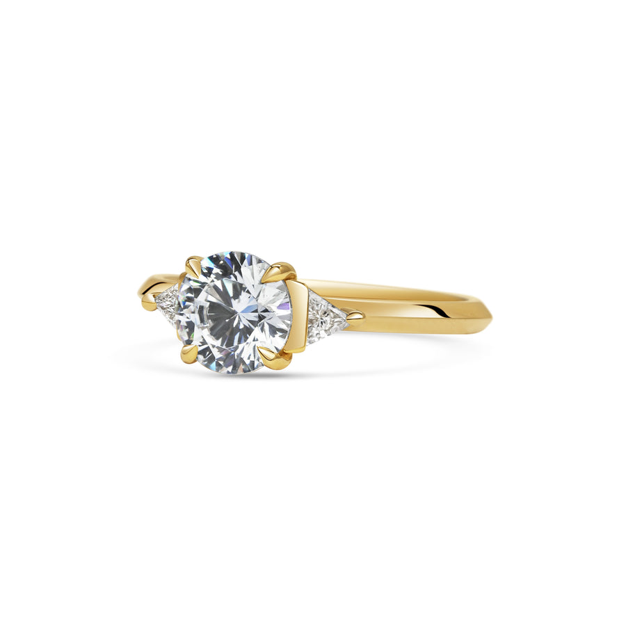 The Crux Ring - Round Cut by East London jeweller Rachel Boston | Discover our collections of unique and timeless engagement rings, wedding rings, and modern fine jewellery. - Rachel Boston Jewellery
