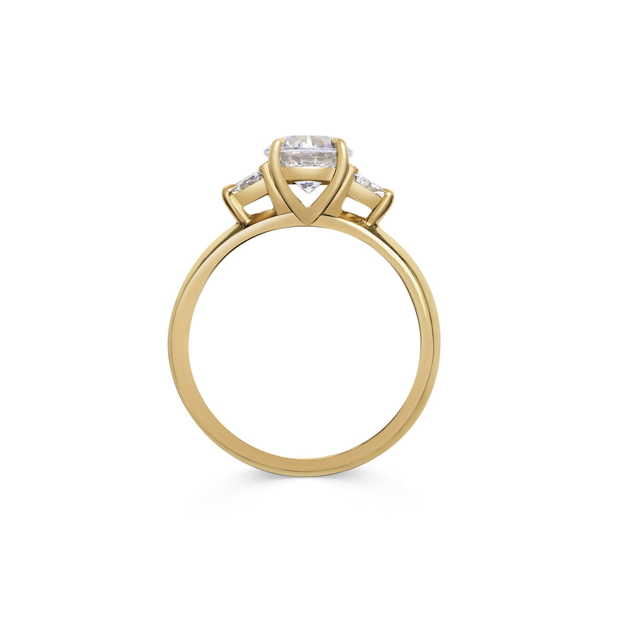 The Crux Ring - Round Cut by East London jeweller Rachel Boston | Discover our collections of unique and timeless engagement rings, wedding rings, and modern fine jewellery. - Rachel Boston Jewellery