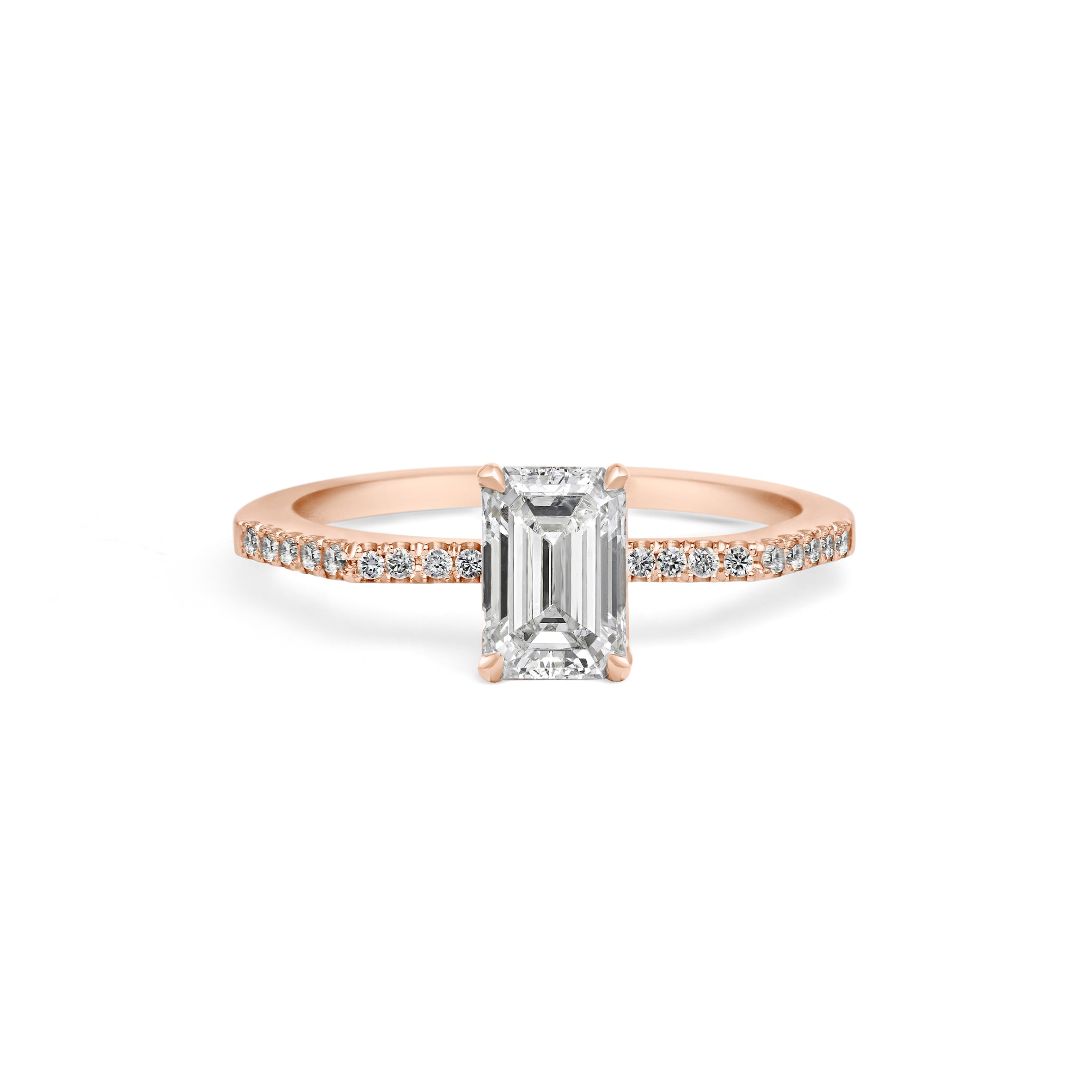 The Deco Emerald Ring by East London jeweller Rachel Boston | Discover our collections of unique and timeless engagement rings, wedding rings, and modern fine jewellery.
