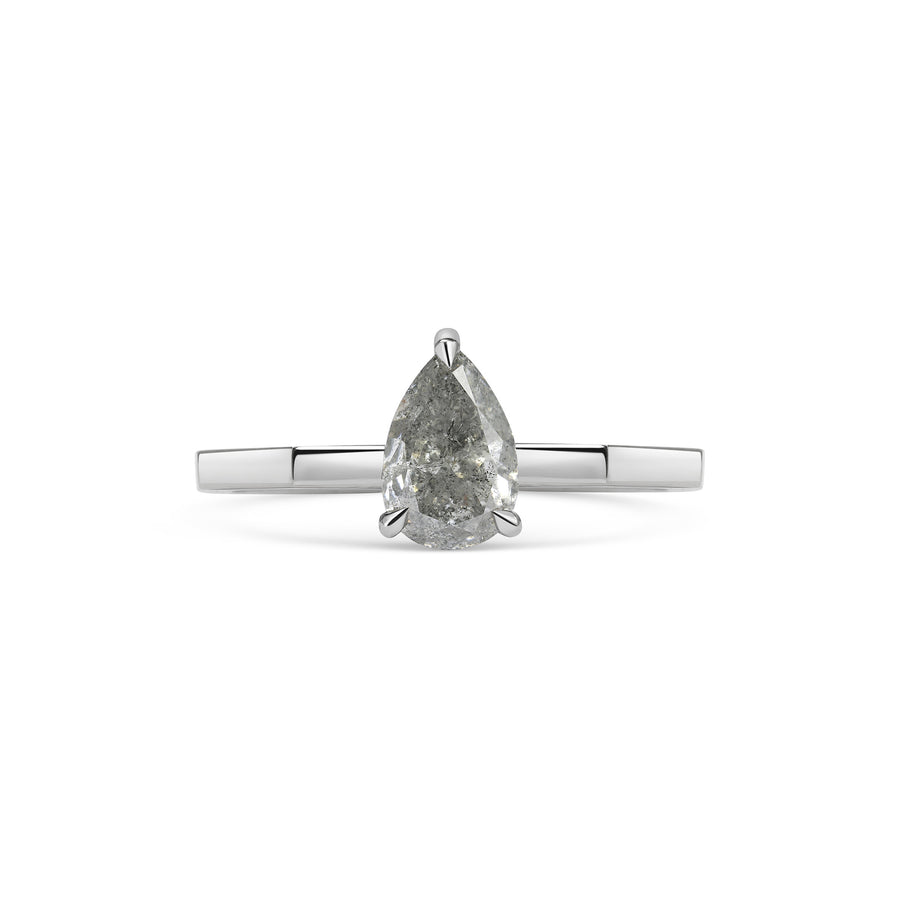 The Grey Pear Deco Ring by East London jeweller Rachel Boston | Discover our collections of unique and timeless engagement rings, wedding rings, and modern fine jewellery. - Rachel Boston Jewellery