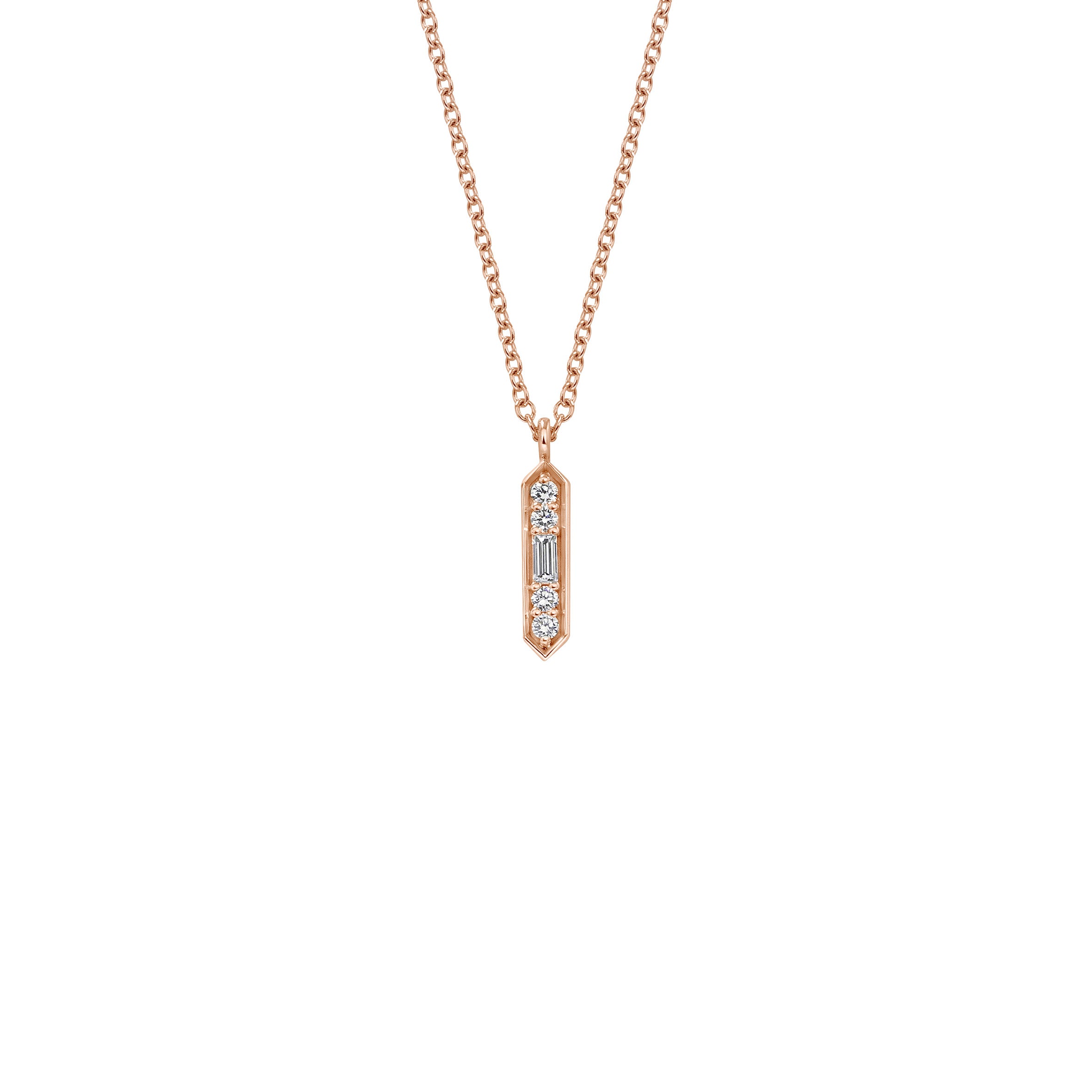 The Deco Pendant Necklace by East London jeweller Rachel Boston | Discover our collections of unique and timeless engagement rings, wedding rings, and modern fine jewellery.