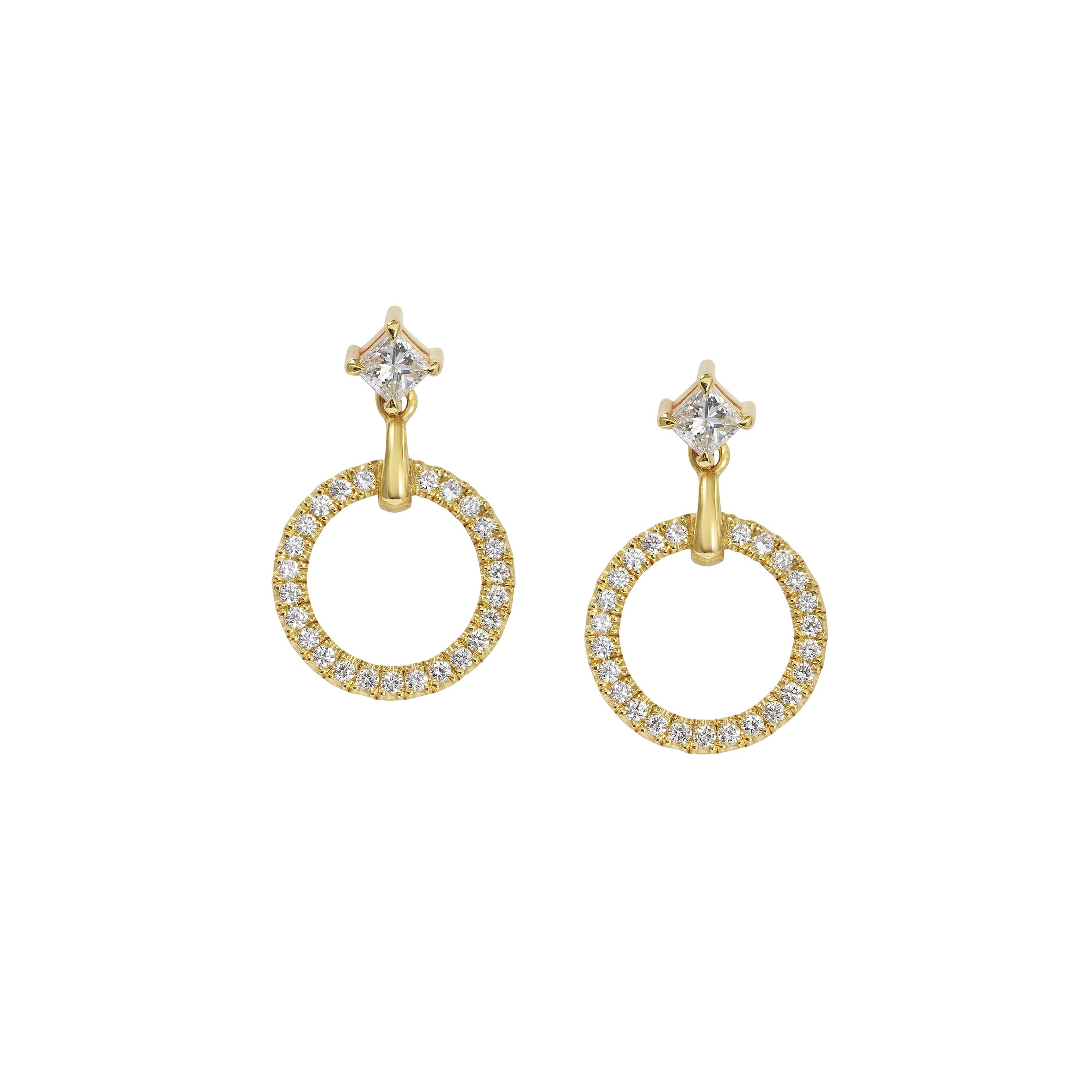 The Diamond Circulum Earrings by East London jeweller Rachel Boston | Discover our collections of unique and timeless engagement rings, wedding rings, and modern fine jewellery.