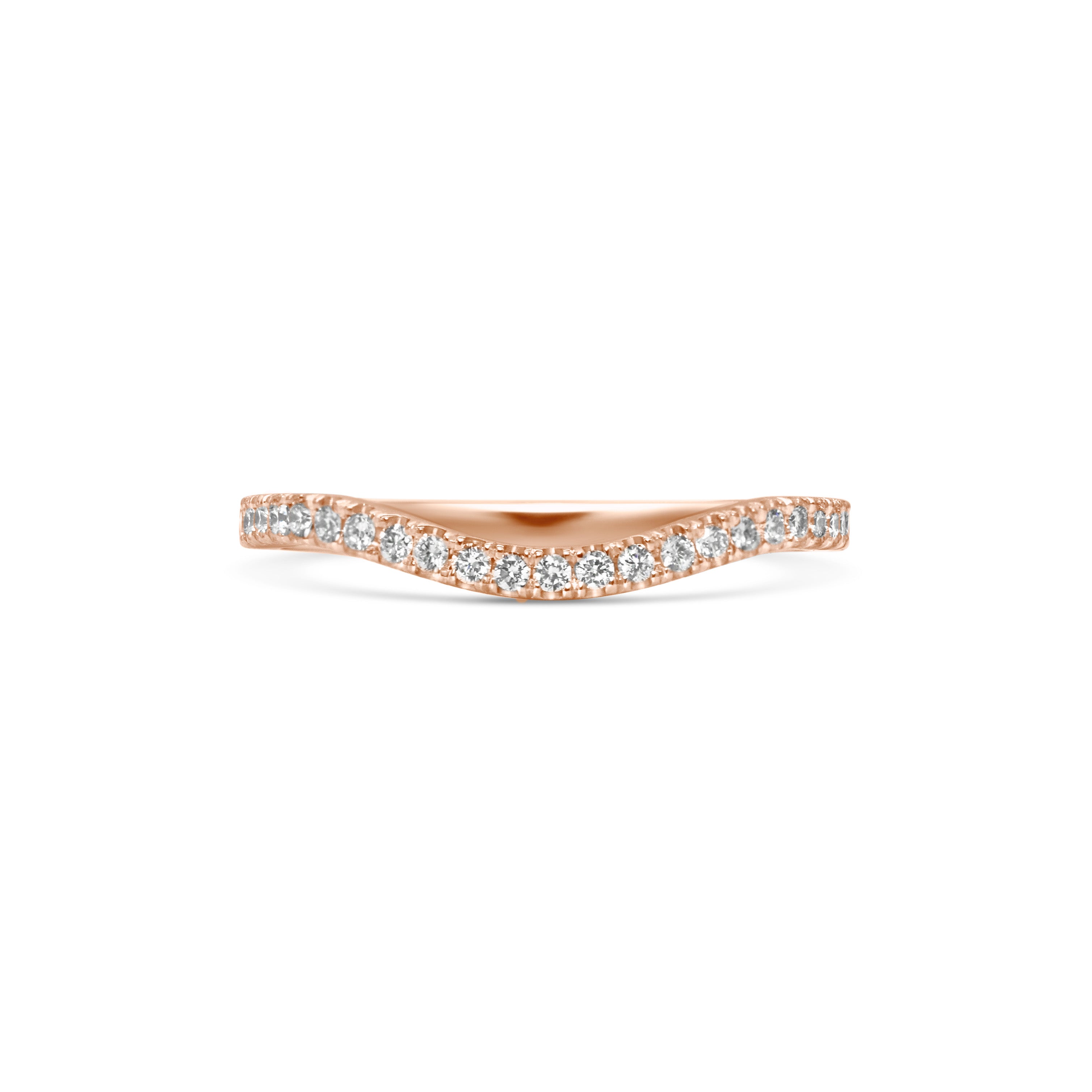 The Diamond Curve Band by East London jeweller Rachel Boston | Discover our collections of unique and timeless engagement rings, wedding rings, and modern fine jewellery.