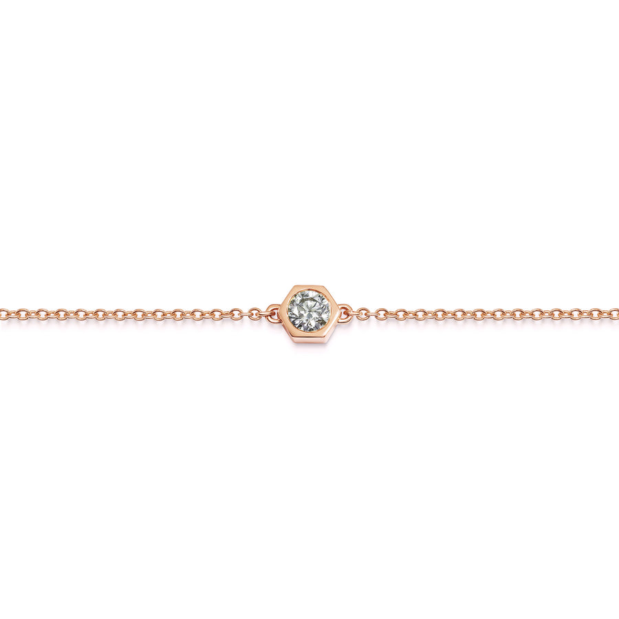 The Diamond Hexagon Bracelet by East London jeweller Rachel Boston | Discover our collections of unique and timeless engagement rings, wedding rings, and modern fine jewellery. - Rachel Boston Jewellery