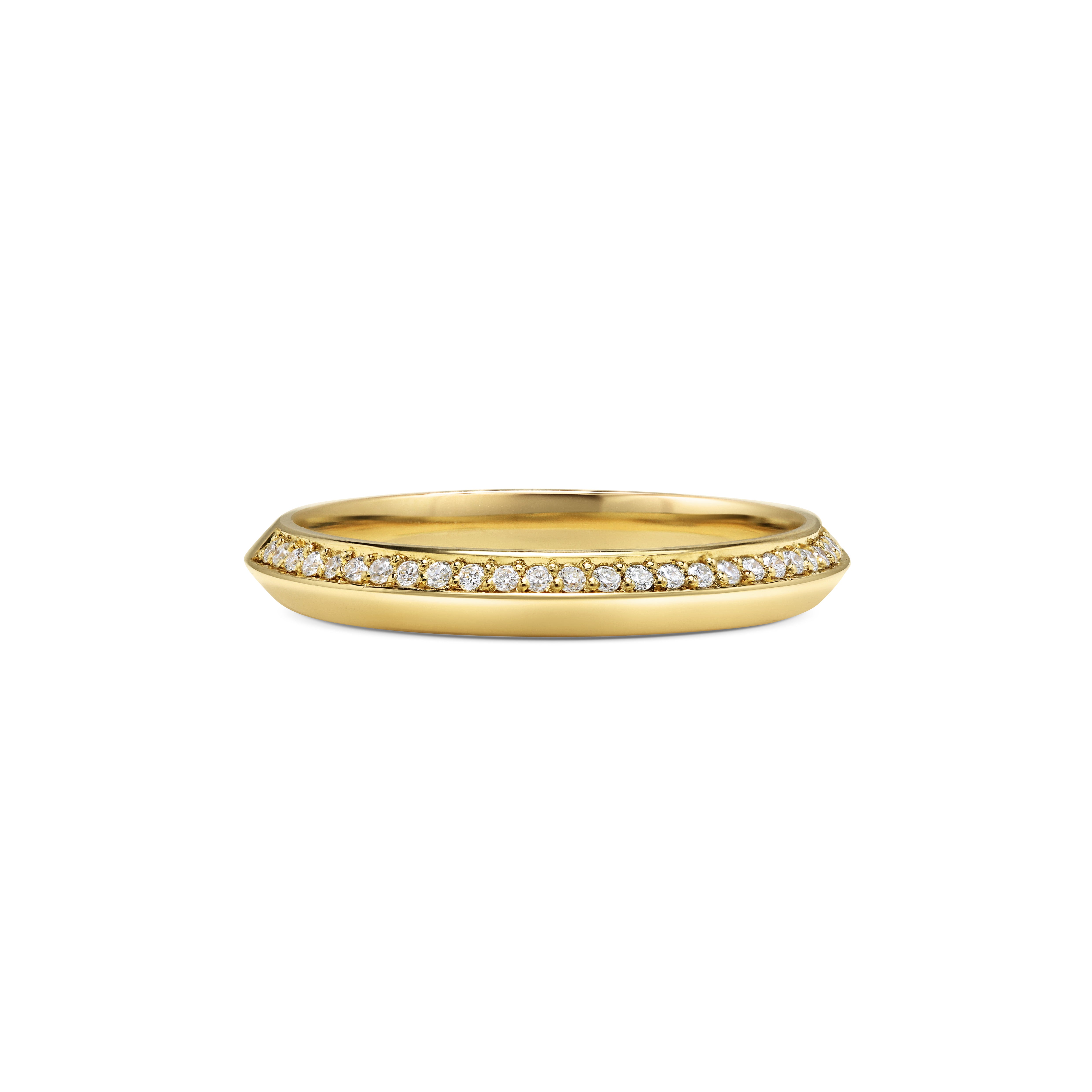The Diamond Knife Edge Band - 2.6mm by East London jeweller Rachel Boston | Discover our collections of unique and timeless engagement rings, wedding rings, and modern fine jewellery.