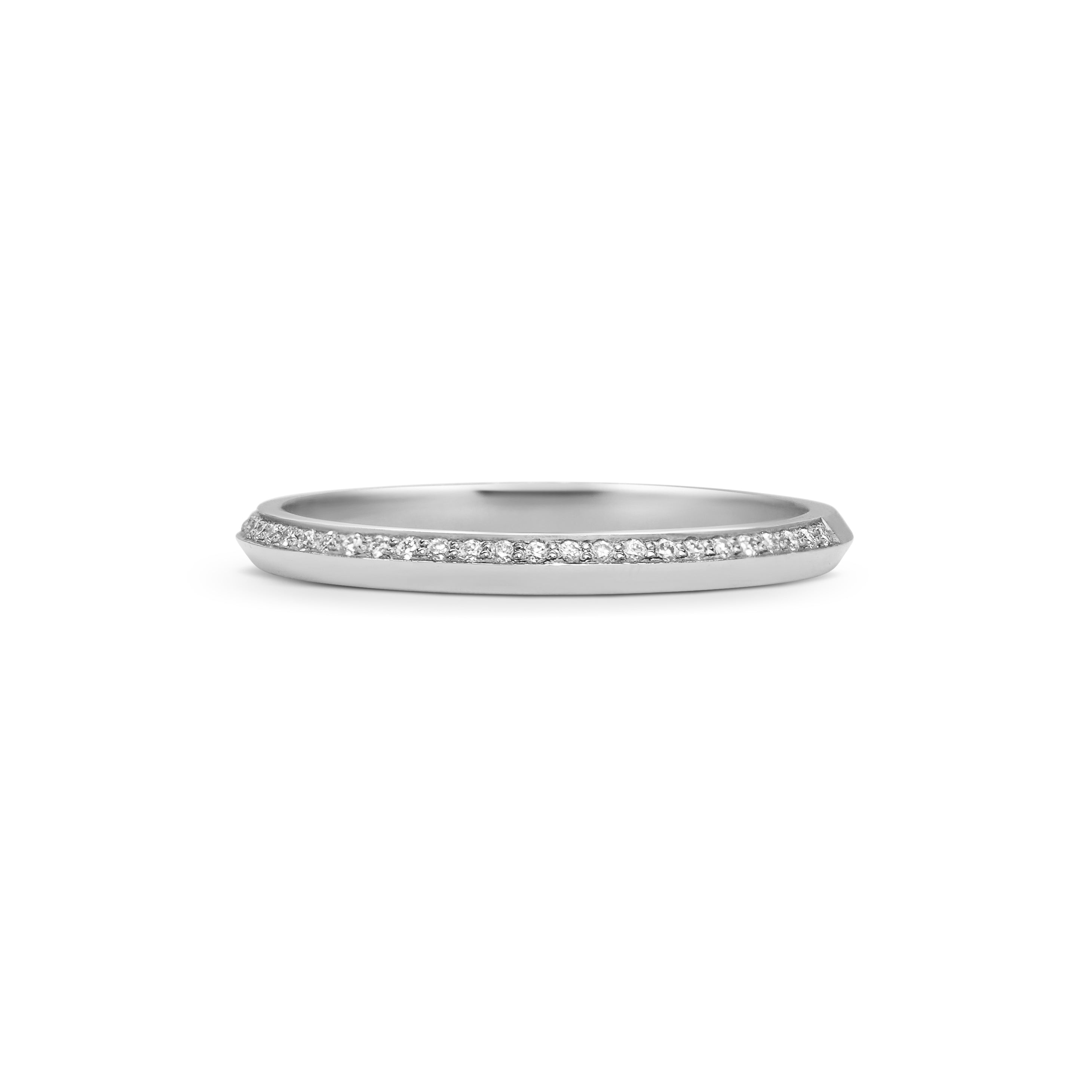 The Diamond Knife Edge Band - 1.9mm by East London jeweller Rachel Boston | Discover our collections of unique and timeless engagement rings, wedding rings, and modern fine jewellery.
