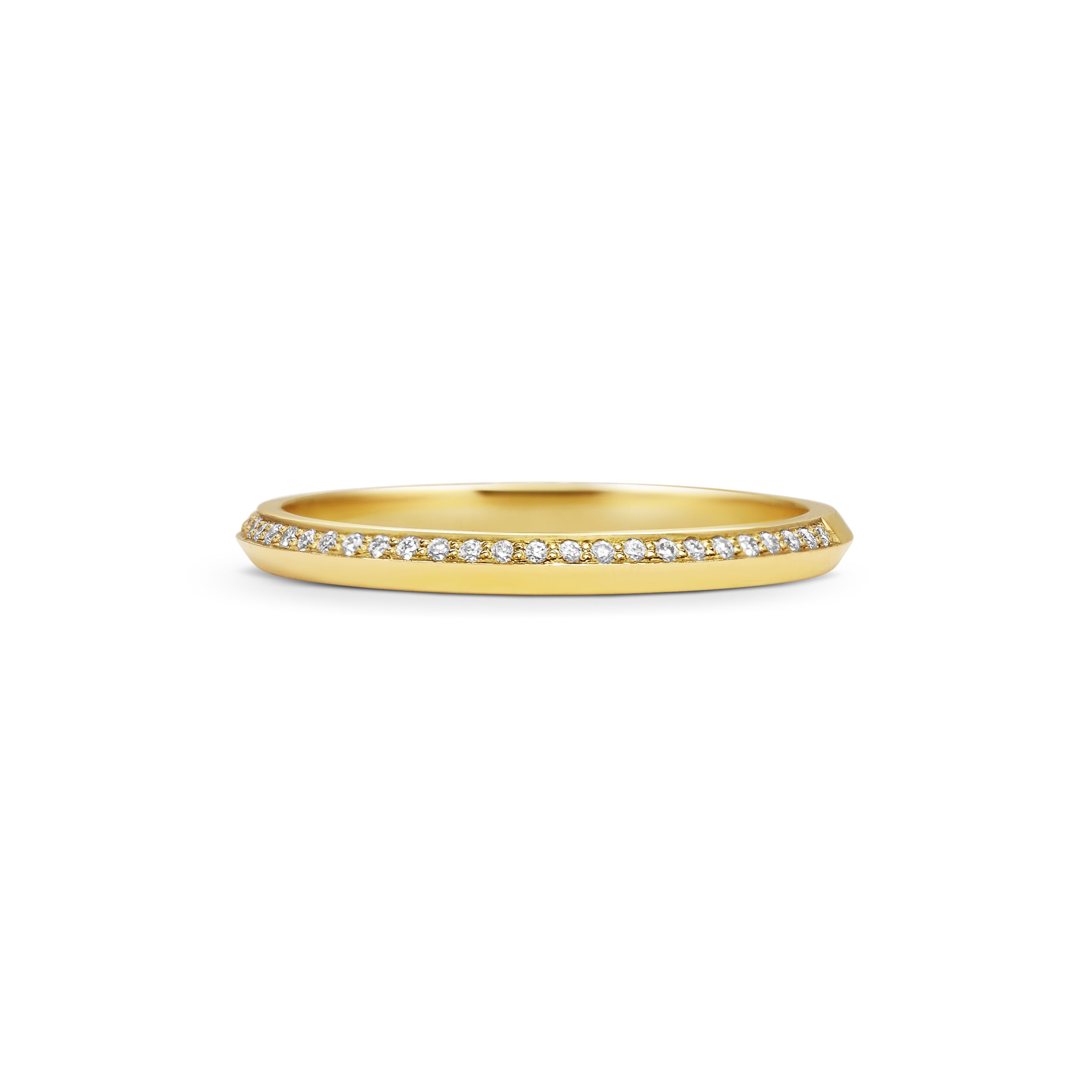 The Diamond Knife Edge Band - 1.9mm by East London jeweller Rachel Boston | Discover our collections of unique and timeless engagement rings, wedding rings, and modern fine jewellery.